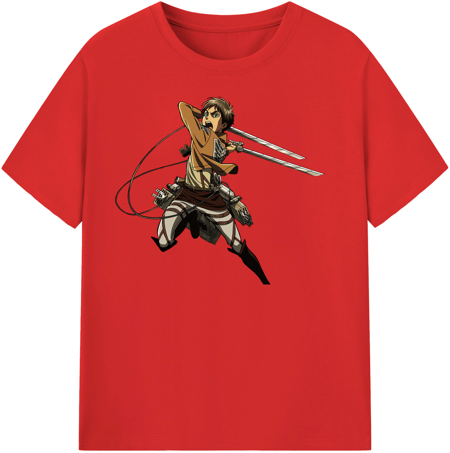 （画像用） 進撃の巨人 エレン･イェーガー Attack on Titan Eren Jäger レディースカジュアルプリントTシャツ（綿100％）