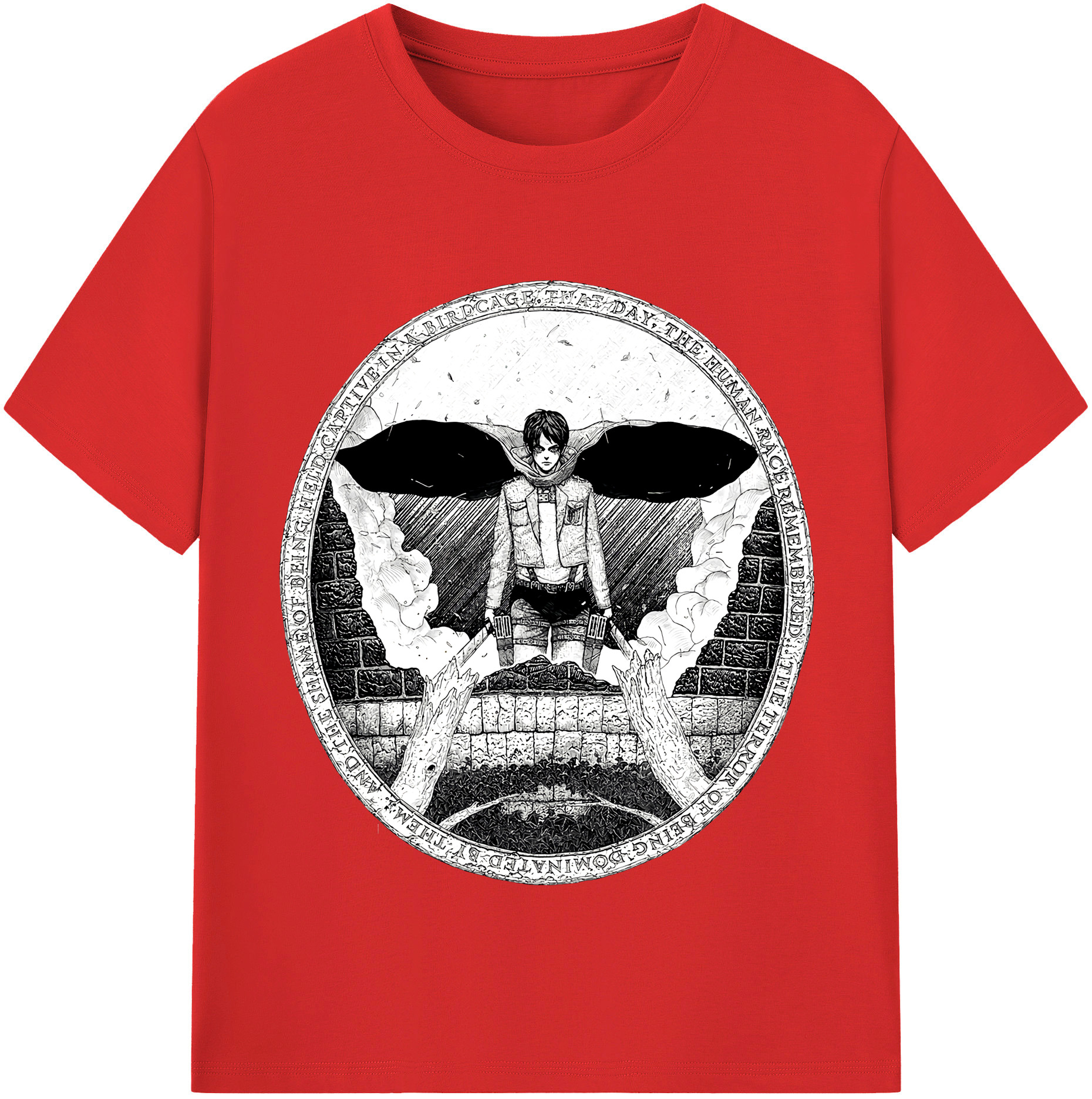 （画像用） 進撃の巨人 エレン･イェーガー Attack on Titan Eren Jäger レディースカジュアルプリントTシャツ（綿100％）