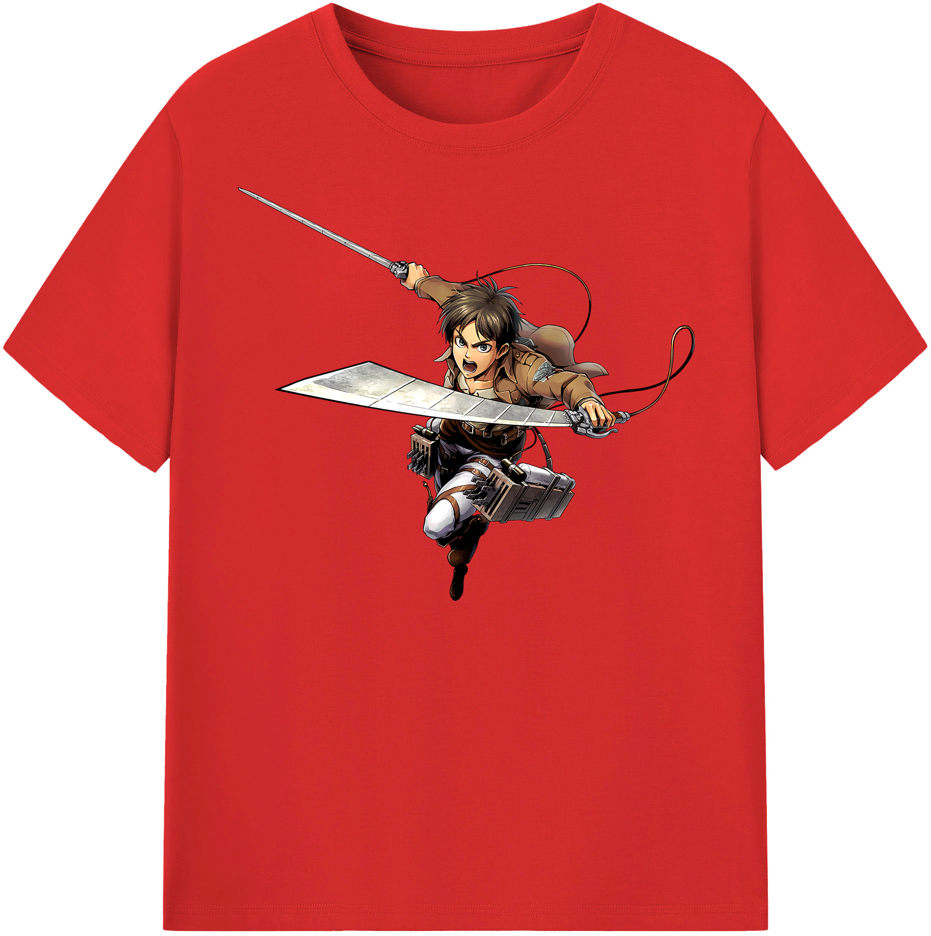 （画像用） 進撃の巨人 エレン･イェーガー Attack on Titan Eren Jäger レディースカジュアルプリントTシャツ（綿100％）