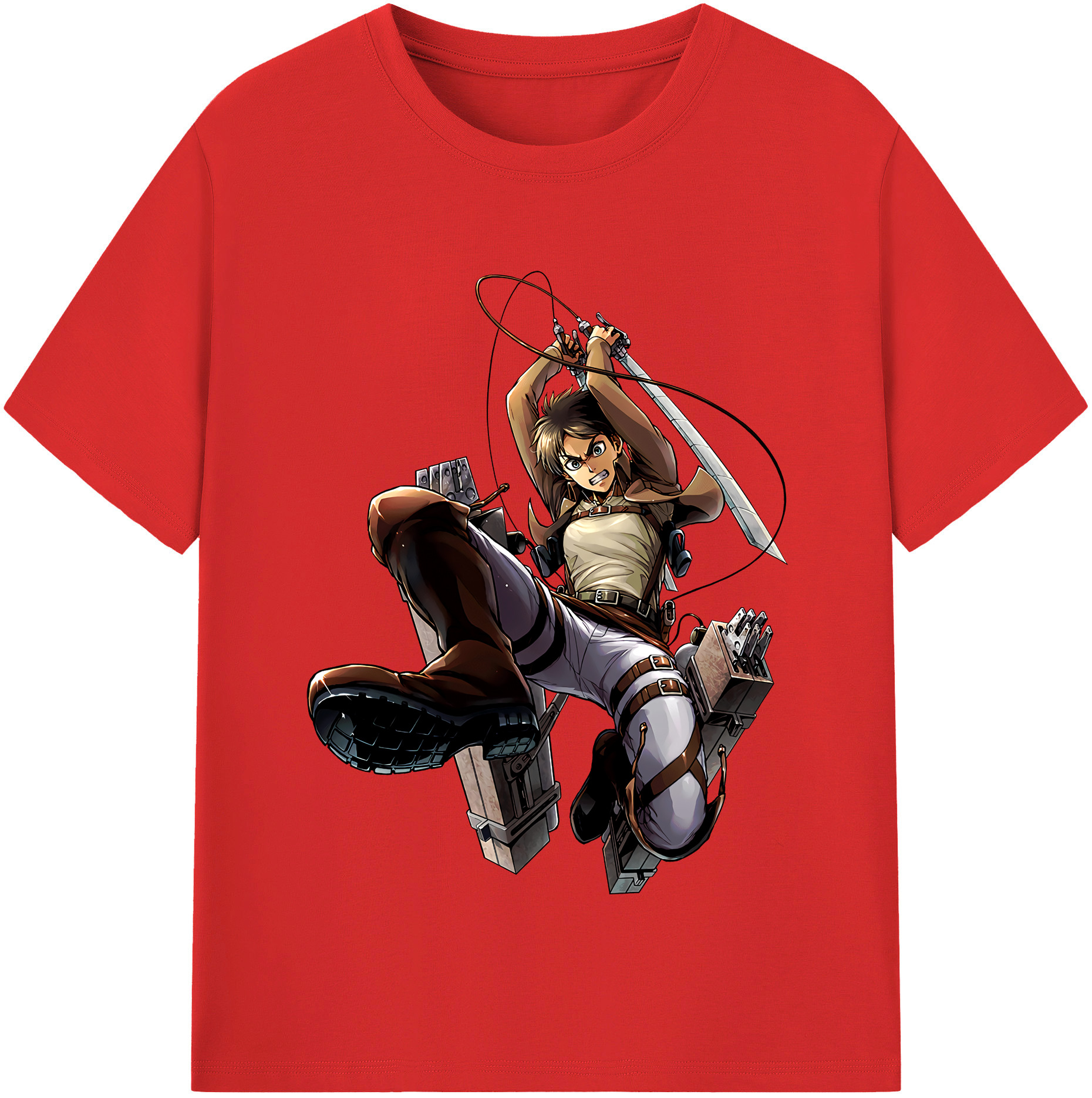 （画像用） 進撃の巨人 エレン･イェーガー Attack on Titan Eren Jäger レディースカジュアルプリントTシャツ（綿100％）