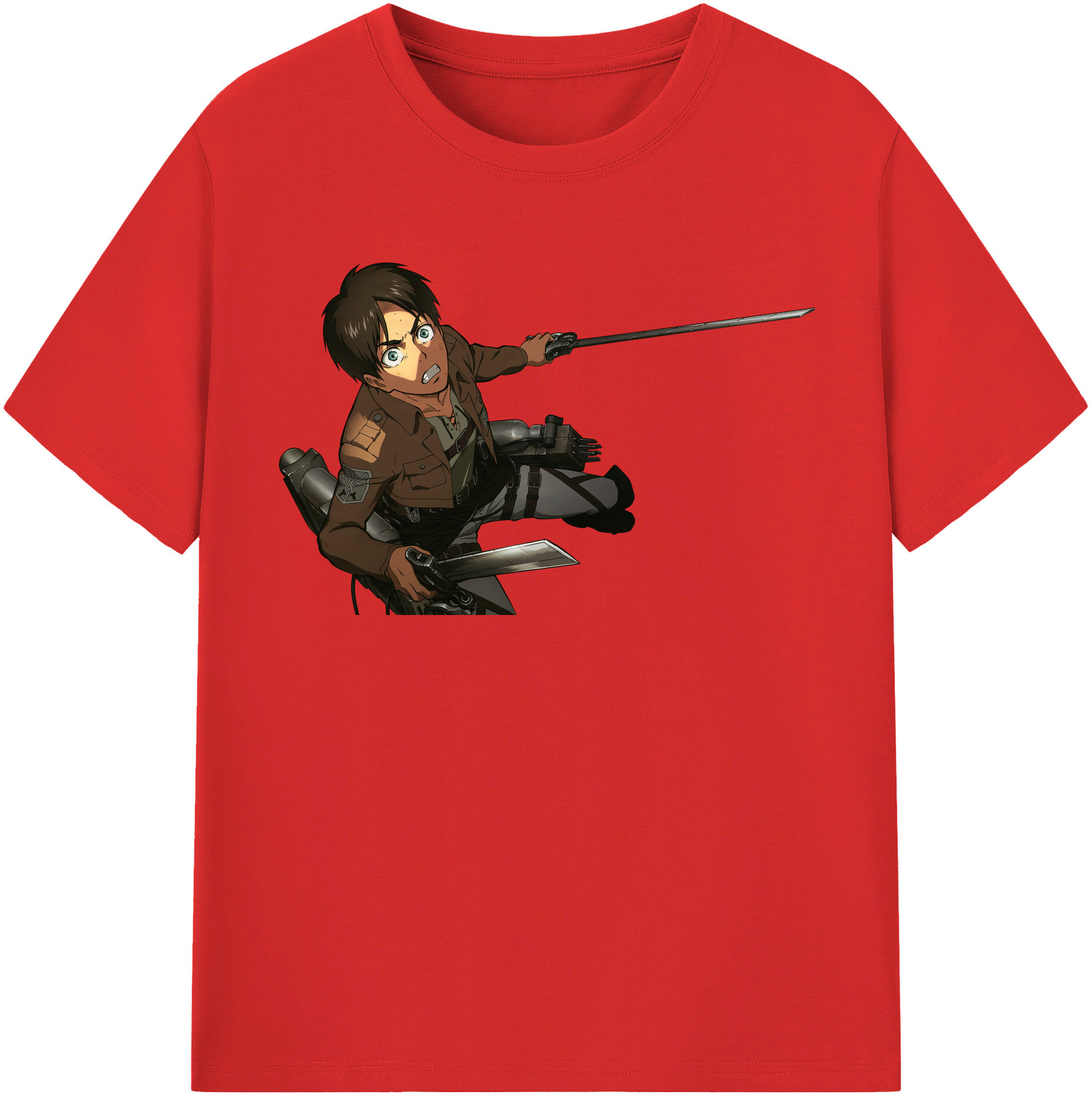 （画像用） 進撃の巨人 エレン･イェーガー Attack on Titan Eren Jäger レディースカジュアルプリントTシャツ（綿100％）