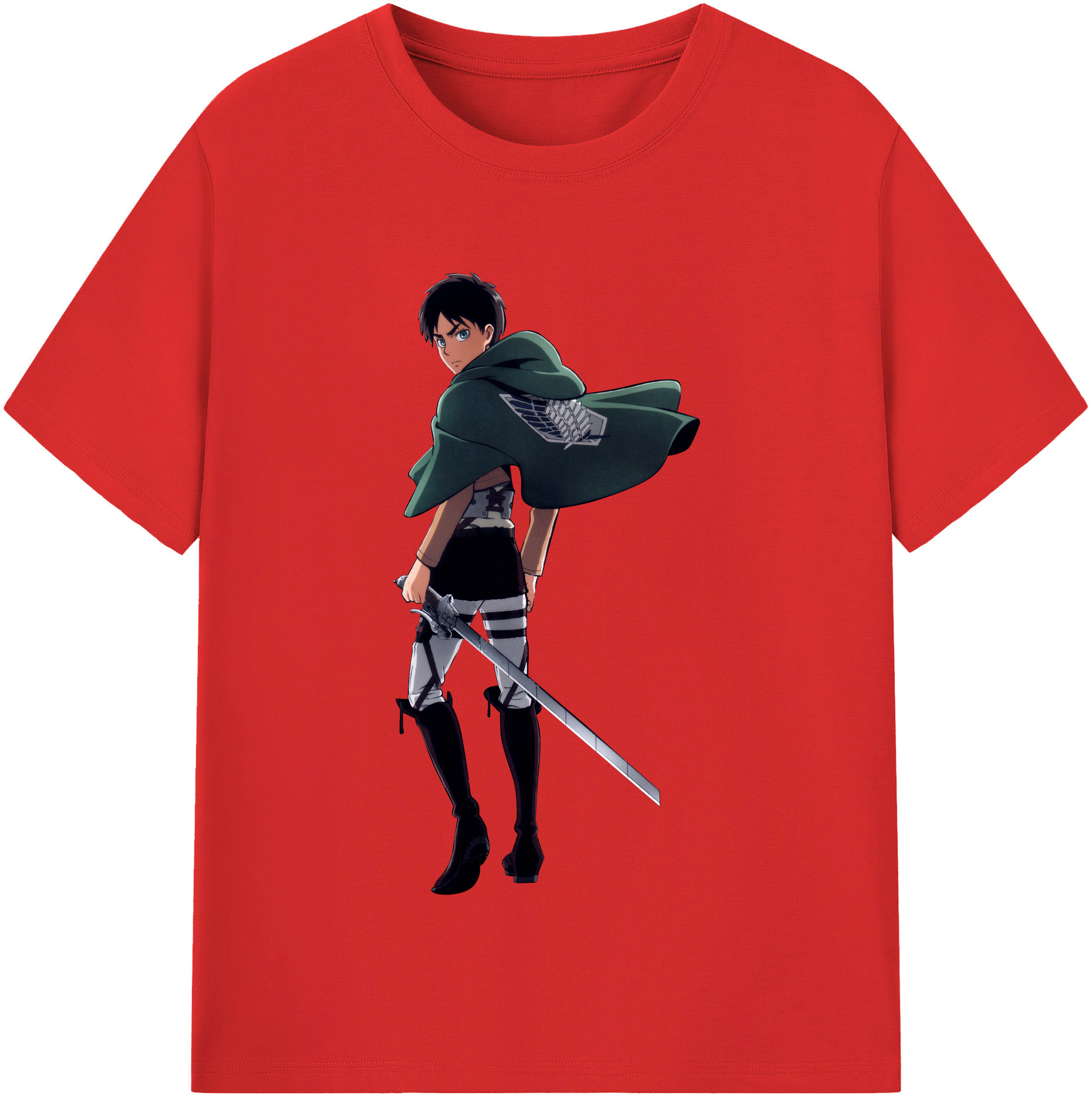 （画像用） 進撃の巨人 エレン･イェーガー Attack on Titan Eren Jäger レディースカジュアルプリントTシャツ（綿100％）