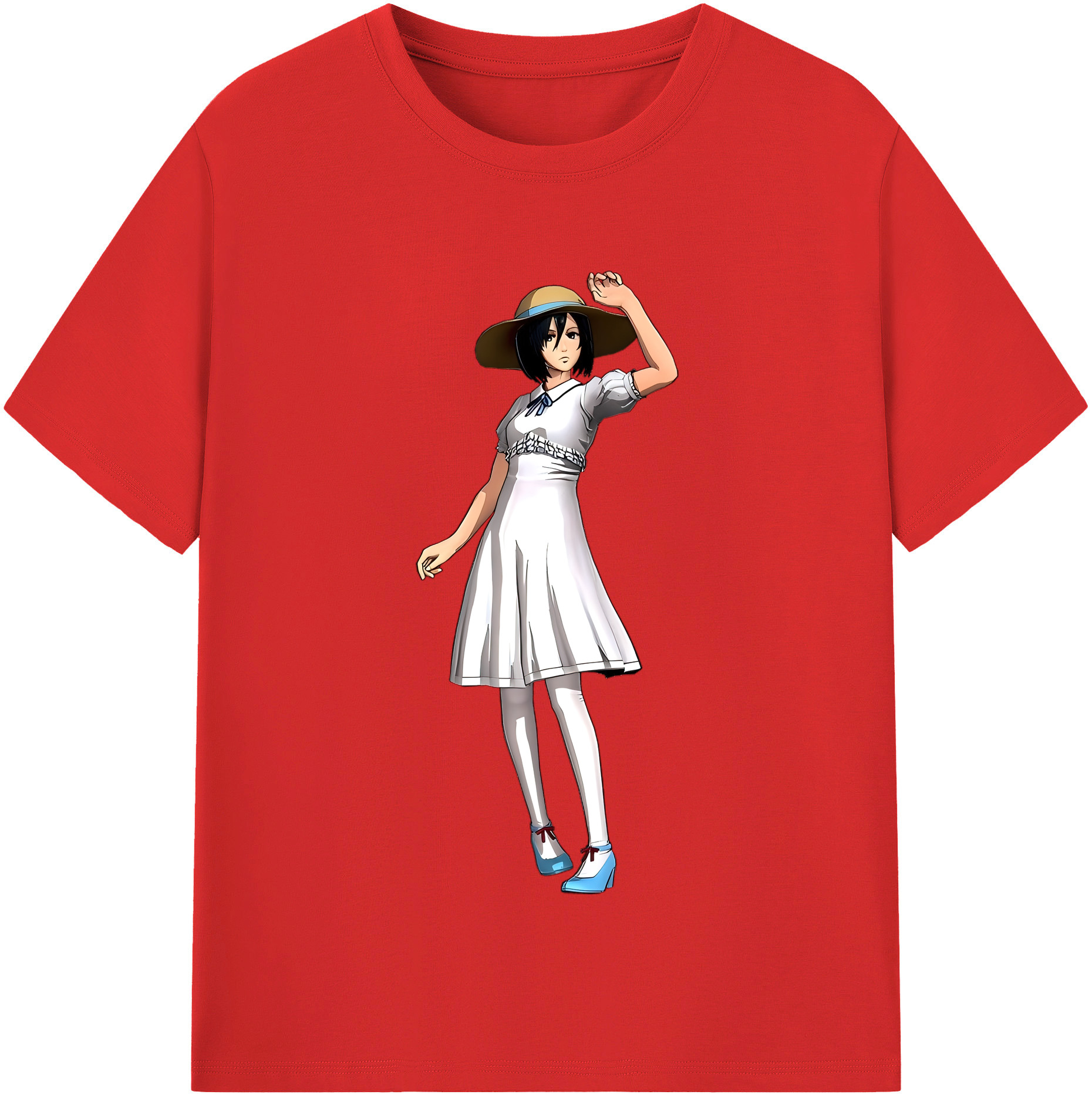 （画像用） 進撃の巨人 ミカサ·アッカーマン Attack on Titan Mikasa Ackerman レディースカジュアルプリントTシャツ（綿100％）