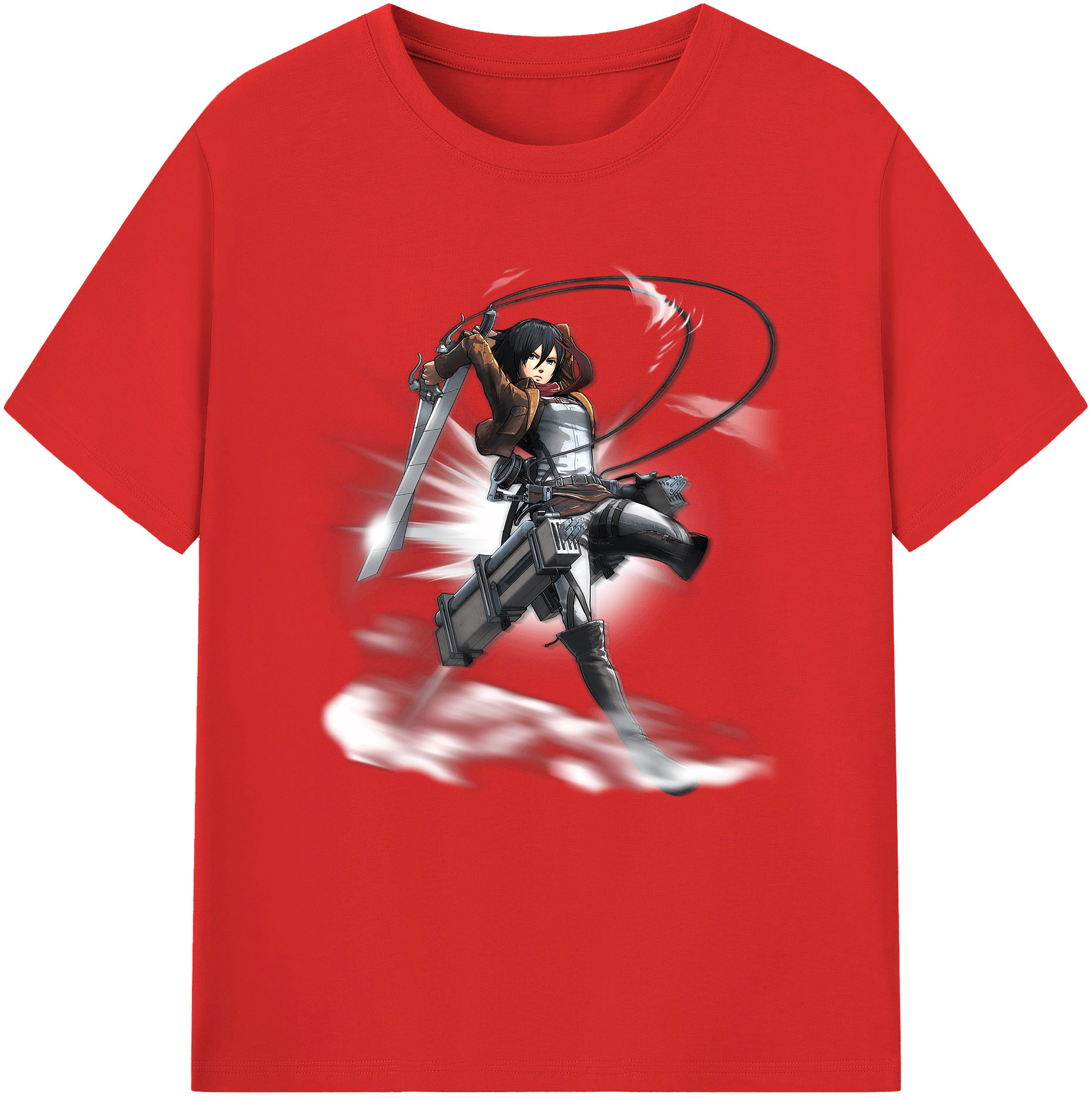 （画像用） 進撃の巨人 ミカサ·アッカーマン Attack on Titan Mikasa Ackerman レディースカジュアルプリントTシャツ（綿100％）