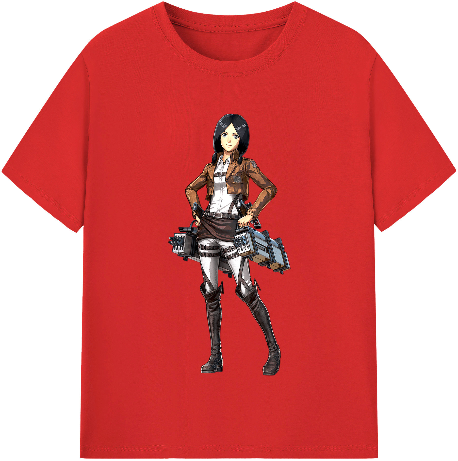 （画像用） 進撃の巨人 ミカサ·アッカーマン Attack on Titan Mikasa Ackerman レディースカジュアルプリントTシャツ（綿100％）