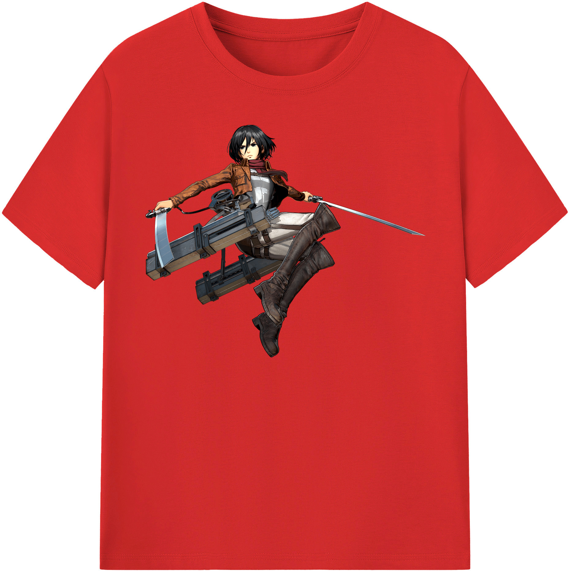 （画像用） 進撃の巨人 ミカサ·アッカーマン Attack on Titan Mikasa Ackerman レディースカジュアルプリントTシャツ（綿100％）