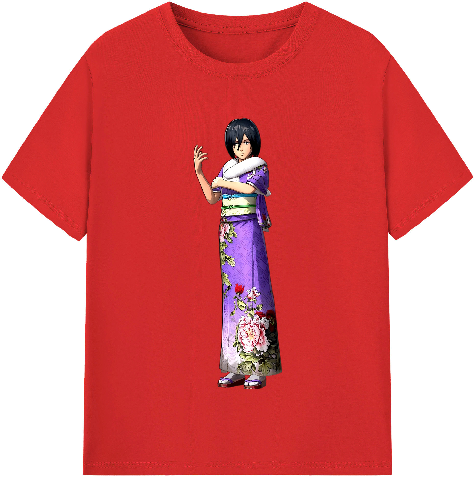 （画像用） 進撃の巨人 ミカサ·アッカーマン Attack on Titan Mikasa Ackerman レディースカジュアルプリントTシャツ（綿100％）
