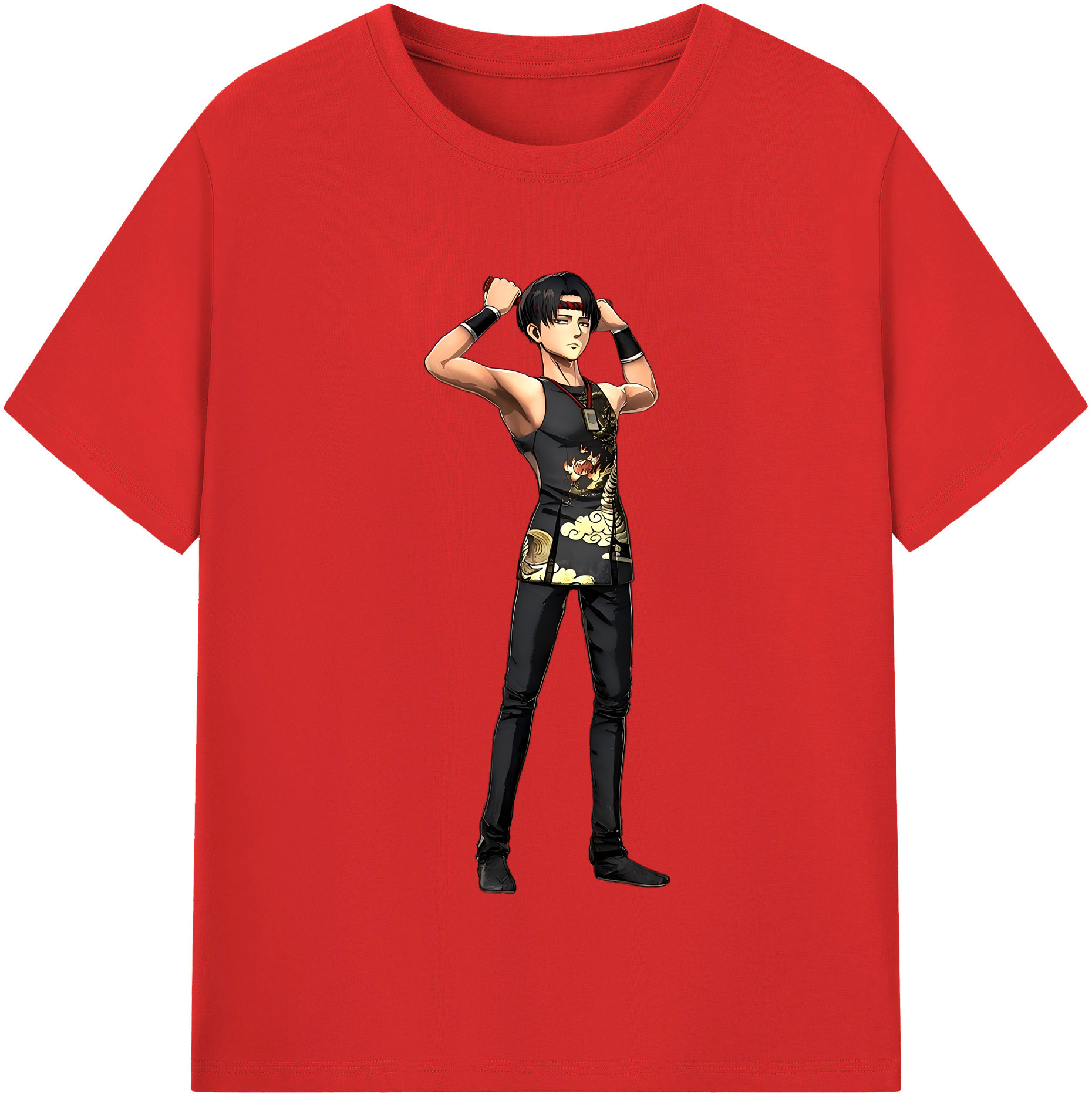 （画像用） 進撃の巨人 リヴァイ·アッカーマン Attack on Titan Levi Ackerman レディースカジュアルプリントTシャツ（綿100％）
