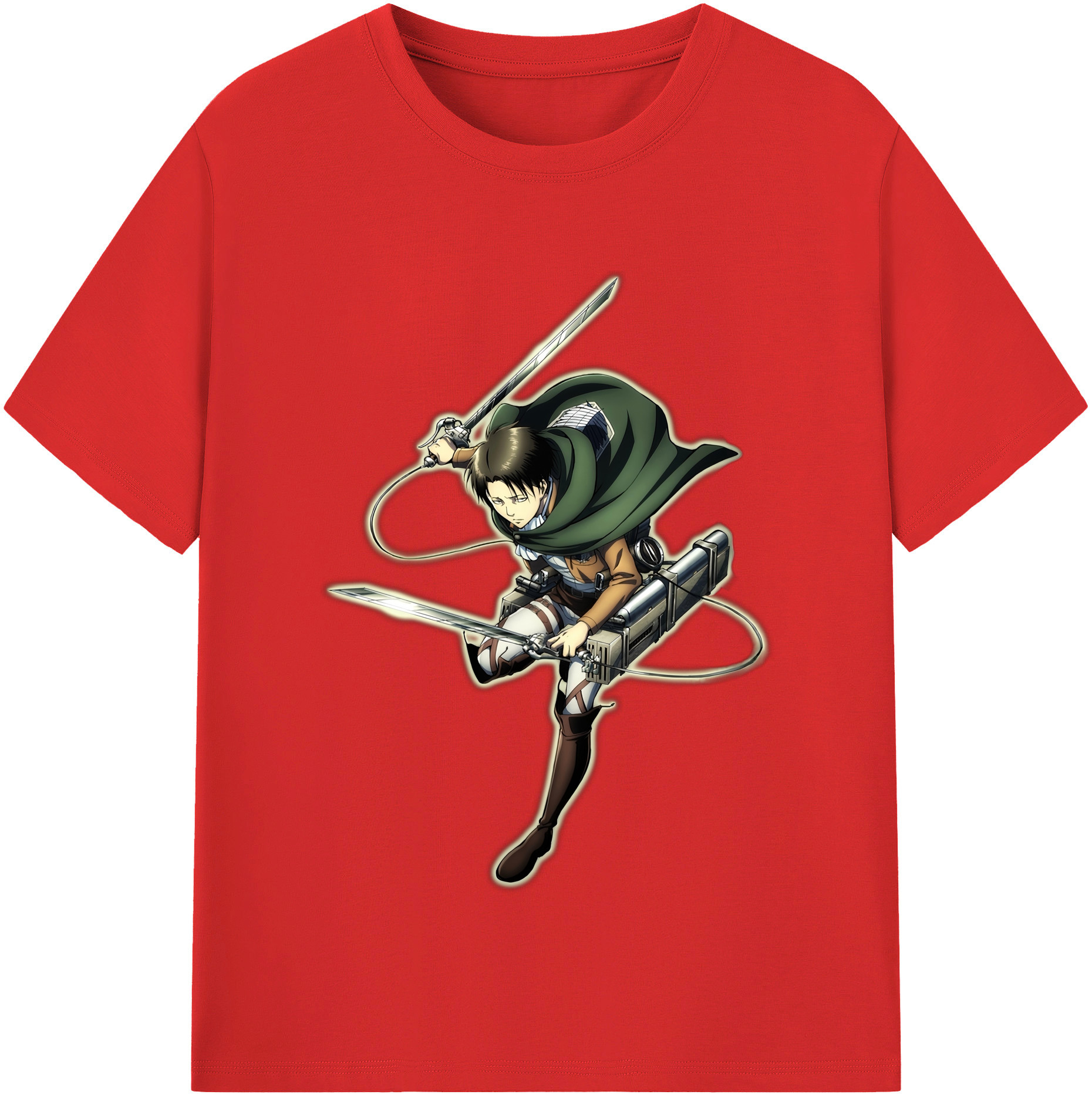 （画像用） 進撃の巨人 リヴァイ·アッカーマン Attack on Titan Levi Ackerman レディースカジュアルプリントTシャツ（綿100％）