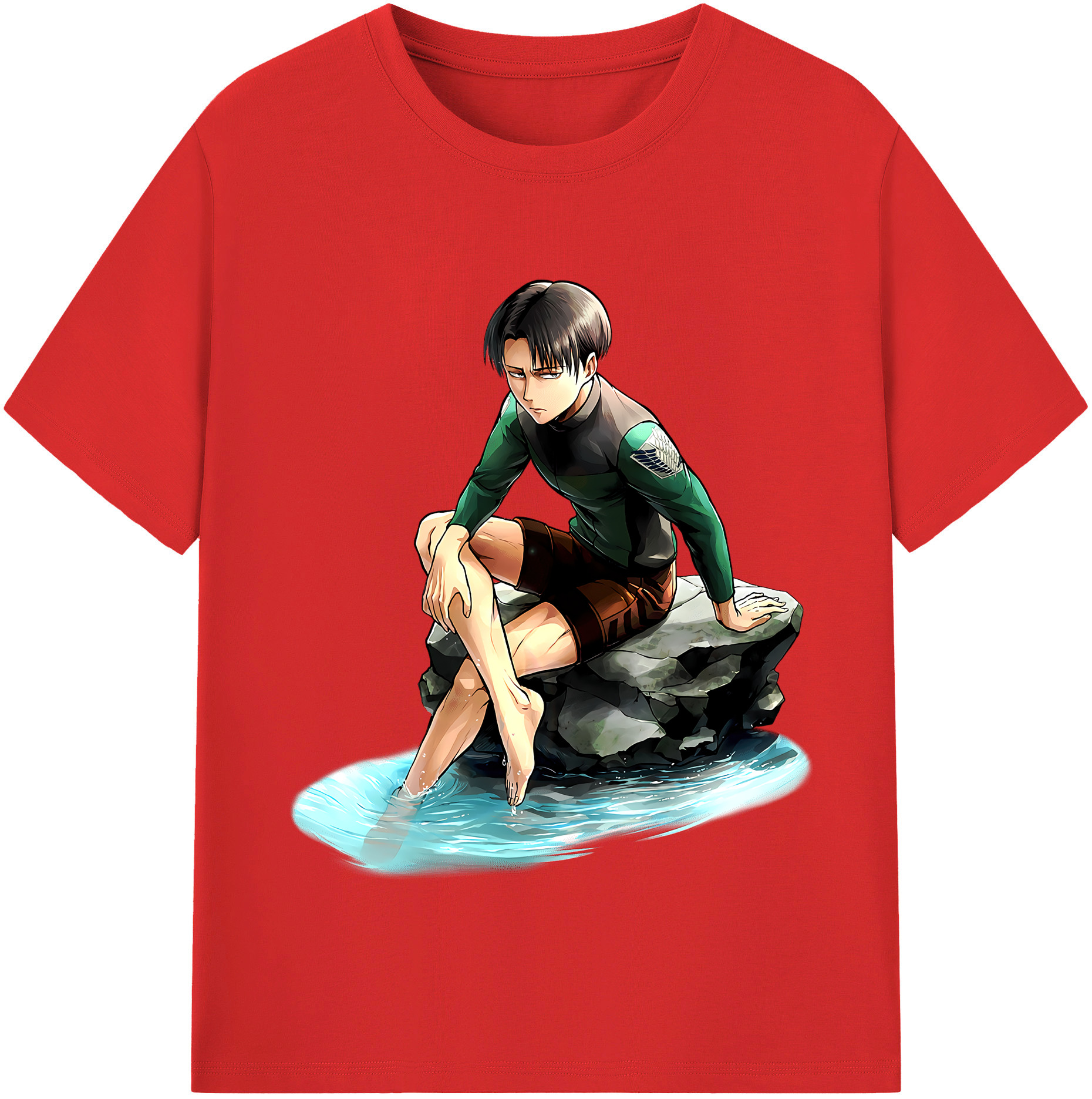 （画像用） 進撃の巨人 リヴァイ·アッカーマン Attack on Titan Levi Ackerman レディースカジュアルプリントTシャツ（綿100％）