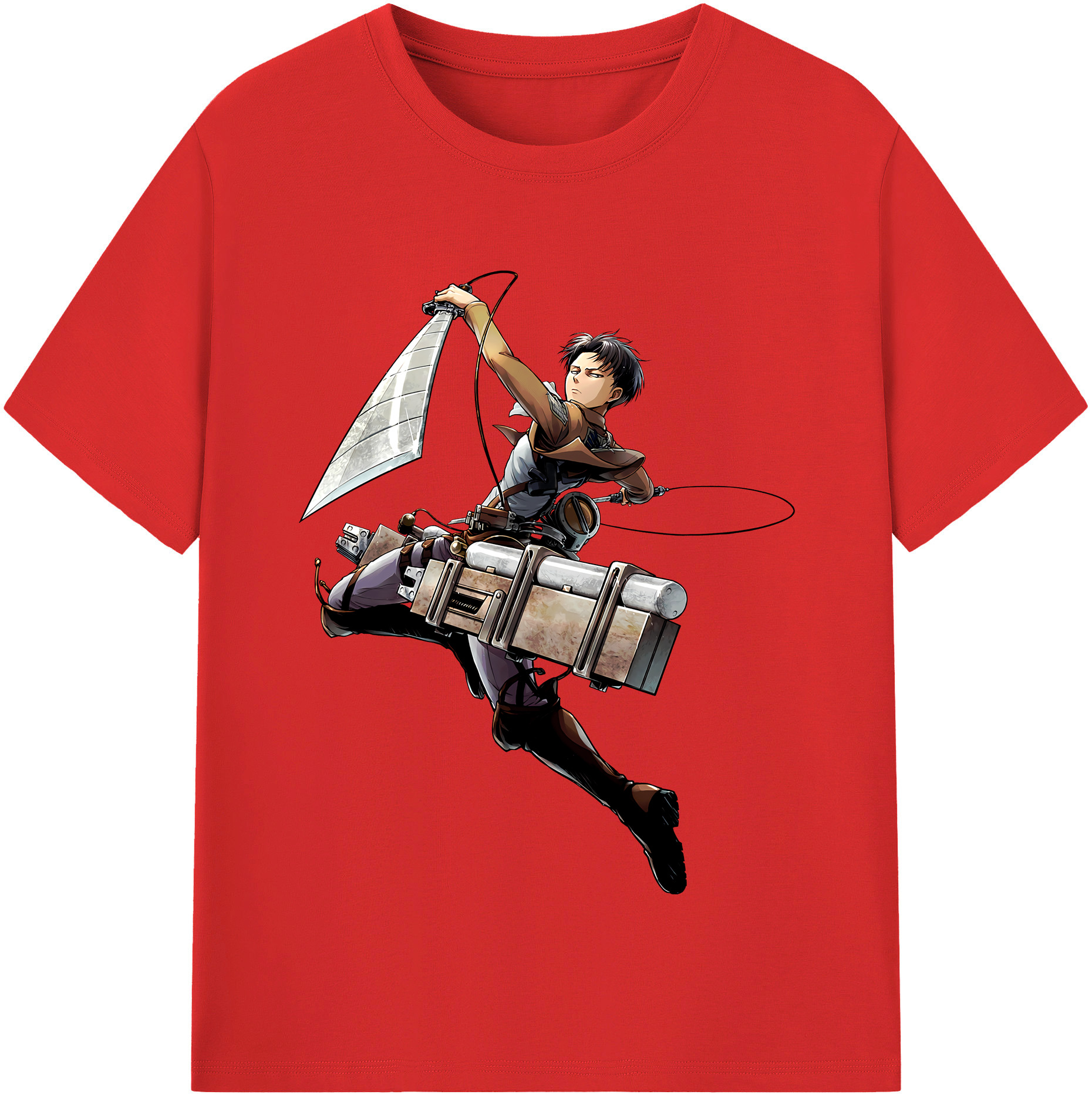（画像用） 進撃の巨人 リヴァイ·アッカーマン Attack on Titan Levi Ackerman レディースカジュアルプリントTシャツ（綿100％）