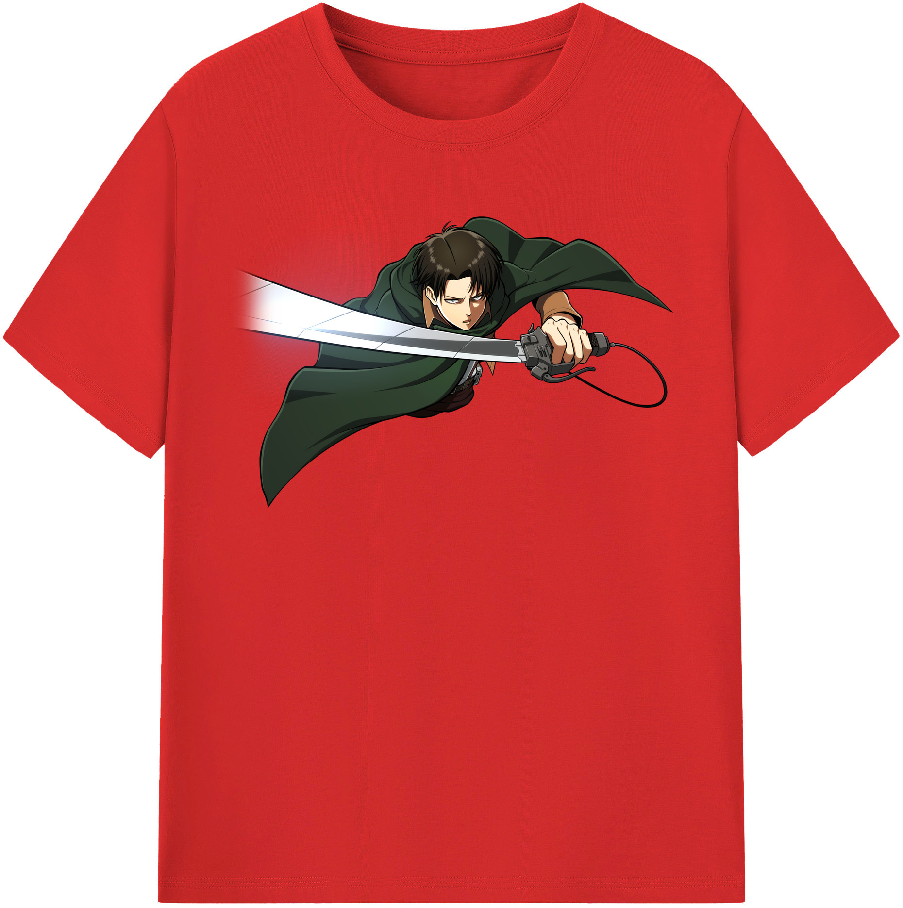 （画像用） 進撃の巨人 リヴァイ·アッカーマン Attack on Titan Levi Ackerman レディースカジュアルプリントTシャツ（綿100％）