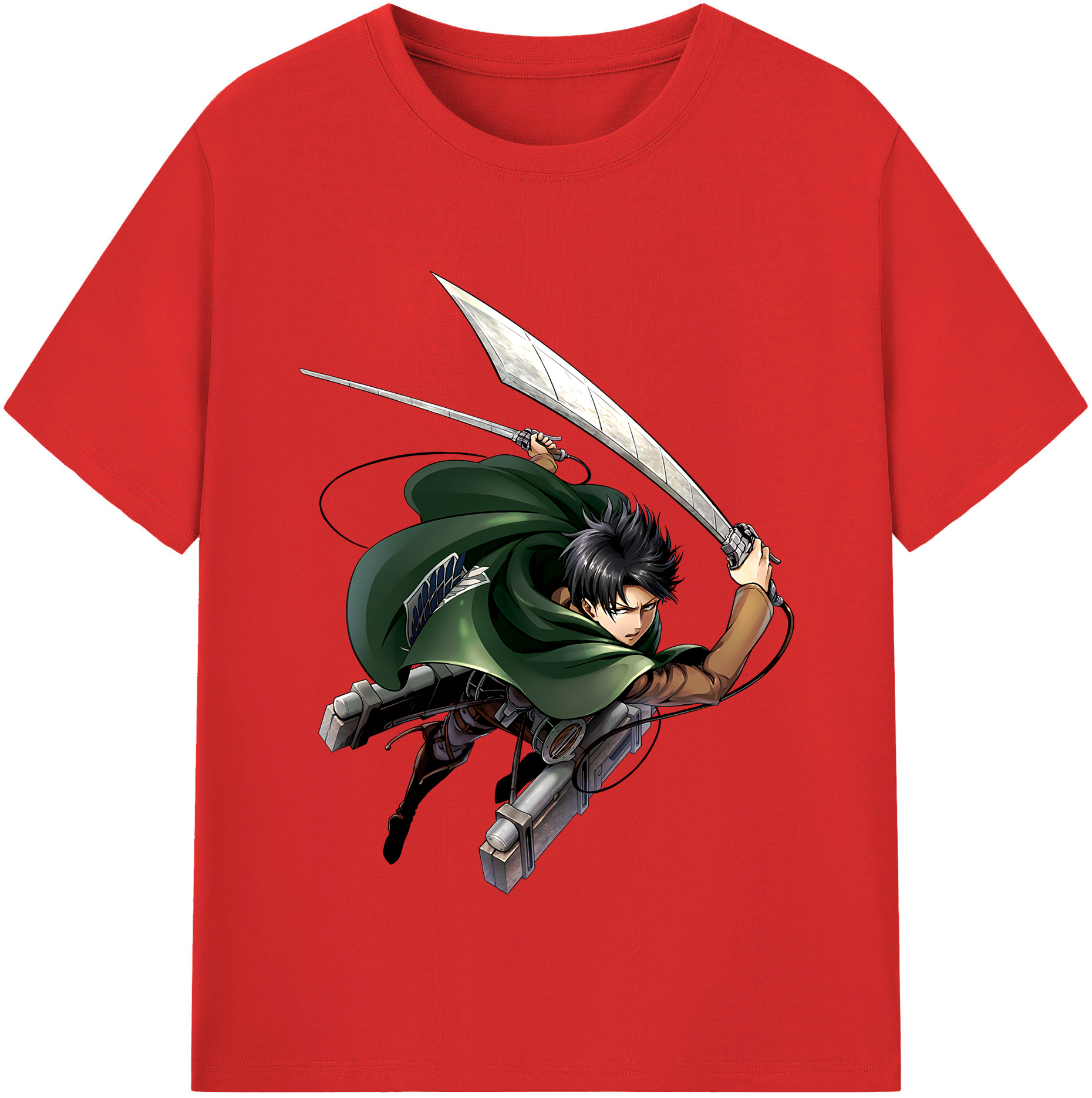 （画像用） 進撃の巨人 リヴァイ·アッカーマン Attack on Titan Levi Ackerman レディースカジュアルプリントTシャツ（綿100％）