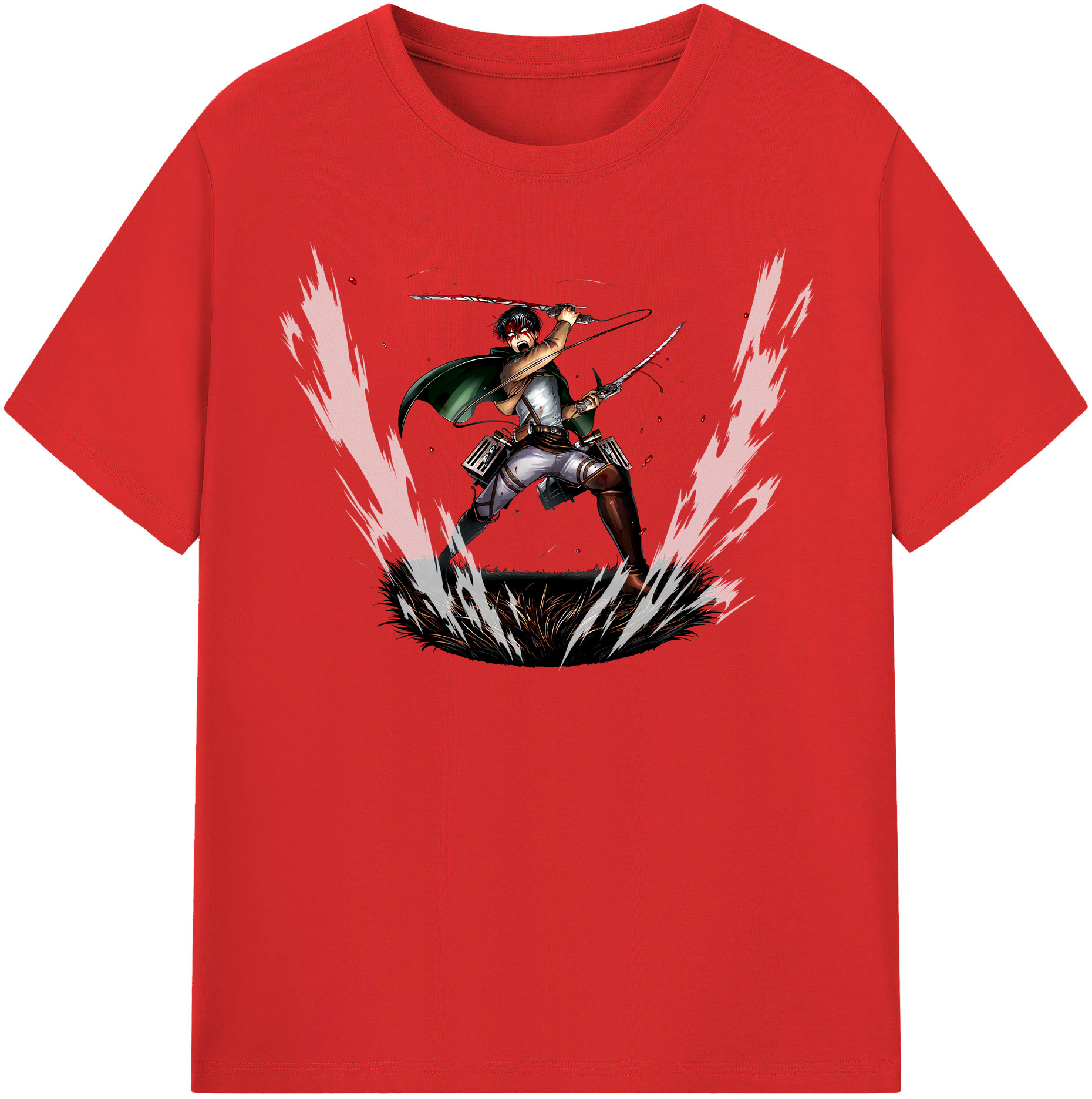 （画像用） 進撃の巨人 リヴァイ·アッカーマン Attack on Titan Levi Ackerman レディースカジュアルプリントTシャツ（綿100％）