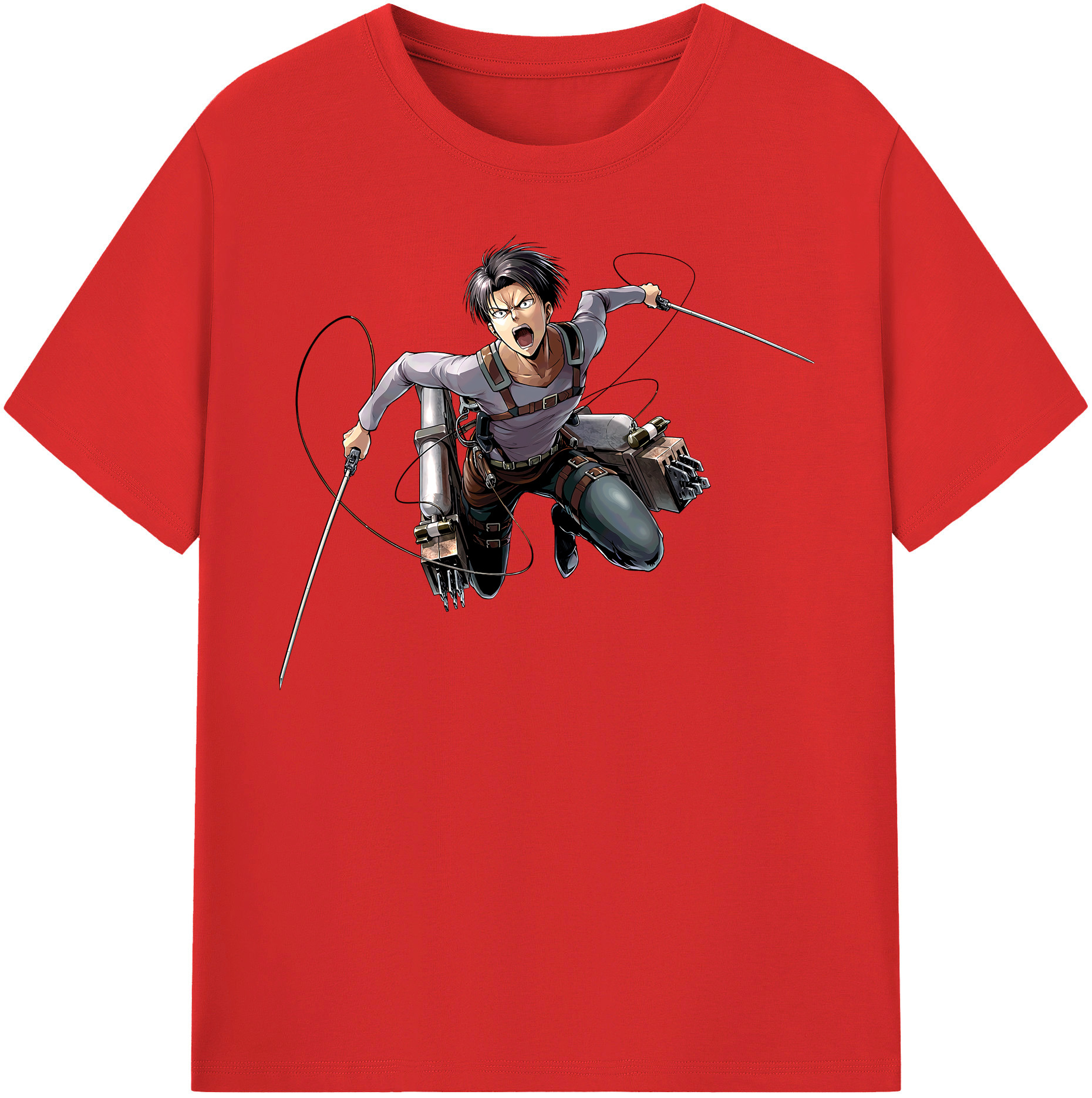（画像用） 進撃の巨人 リヴァイ·アッカーマン Attack on Titan Levi Ackerman レディースカジュアルプリントTシャツ（綿100％）