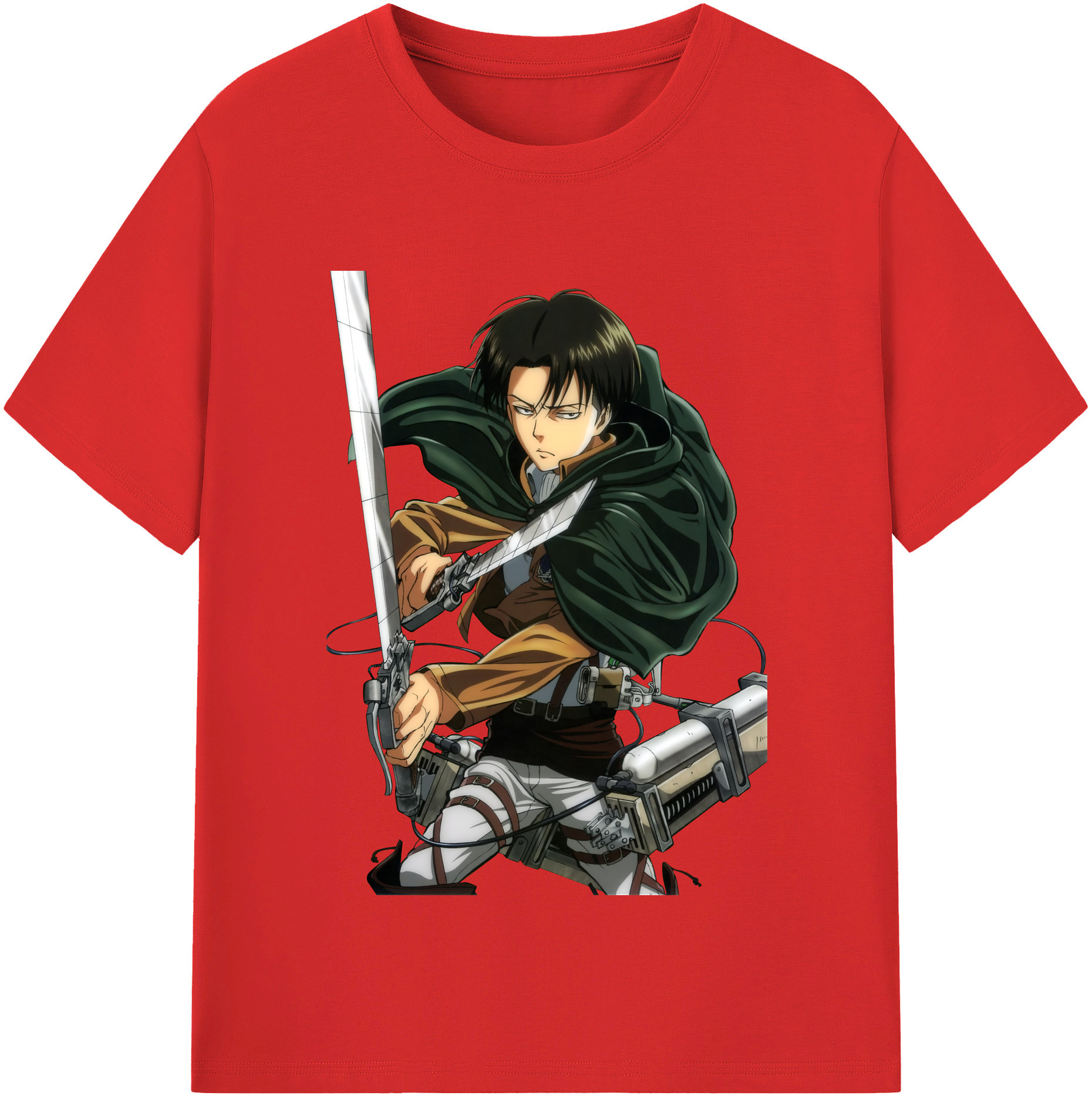 （画像用） 進撃の巨人 リヴァイ·アッカーマン Attack on Titan Levi Ackerman レディースカジュアルプリントTシャツ（綿100％）