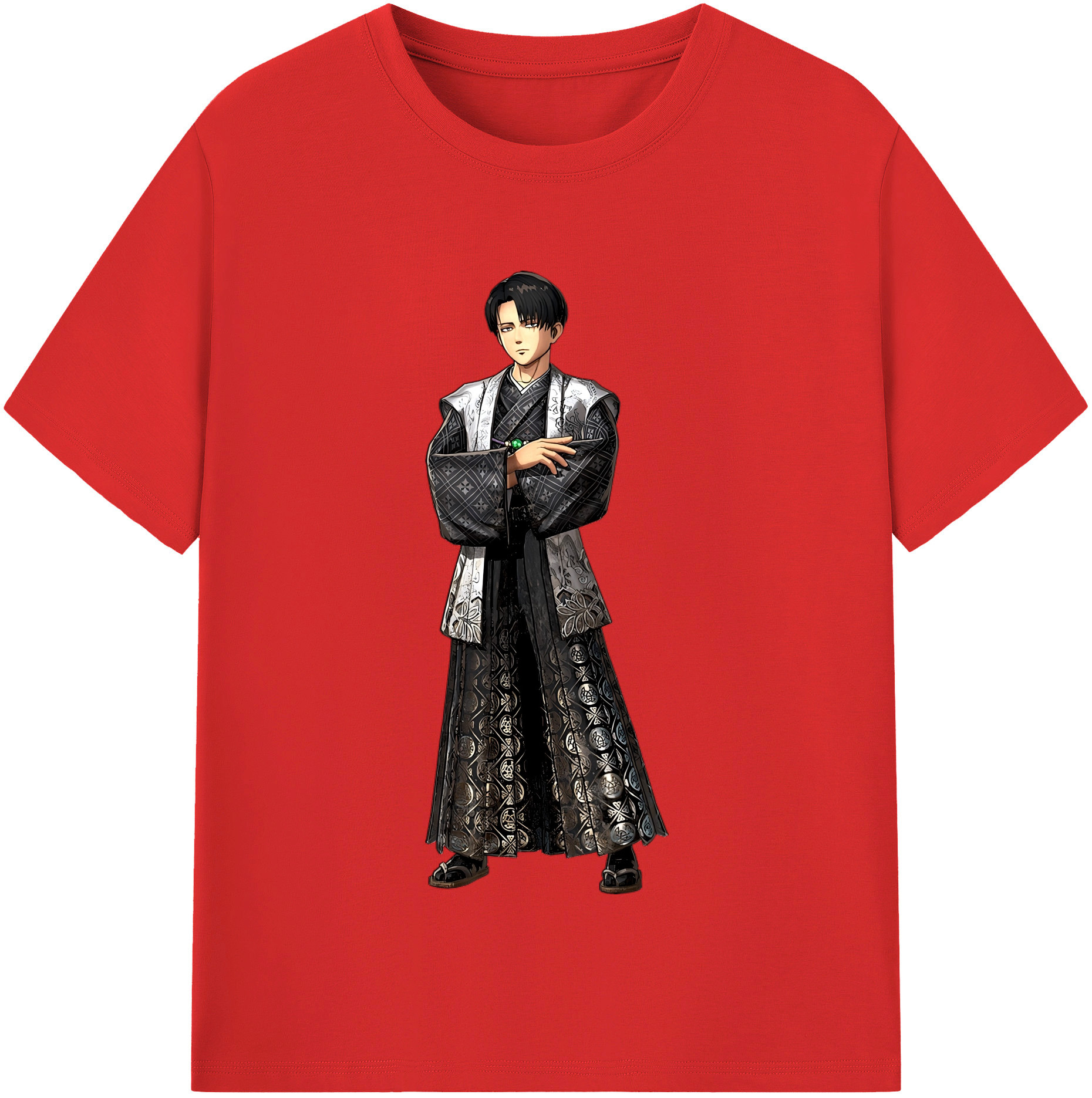 （画像用） 進撃の巨人 リヴァイ·アッカーマン Attack on Titan Levi Ackerman レディースカジュアルプリントTシャツ（綿100％）