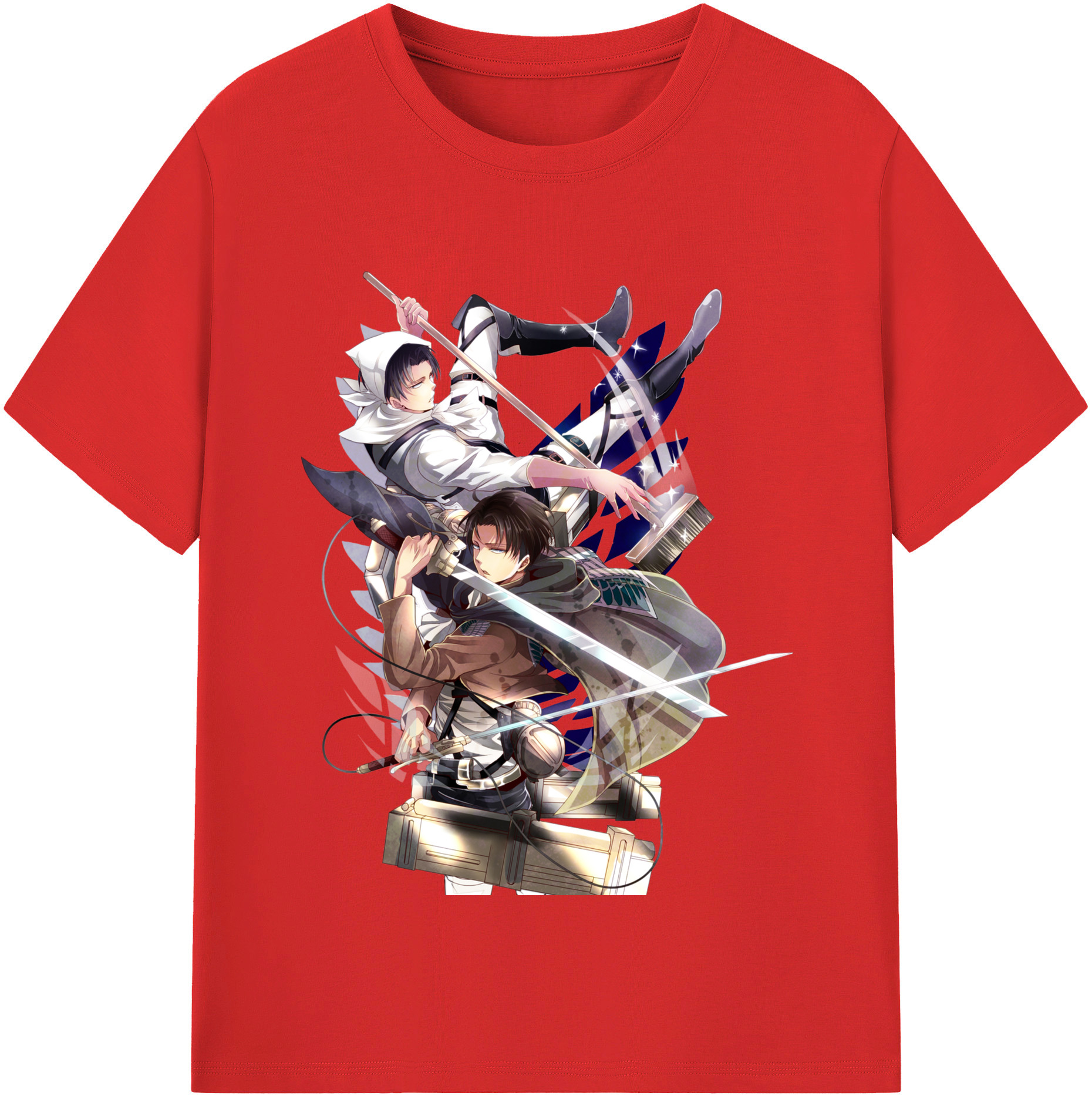 （画像用） 進撃の巨人 リヴァイ·アッカーマン Attack on Titan Levi Ackerman レディースカジュアルプリントTシャツ（綿100％）