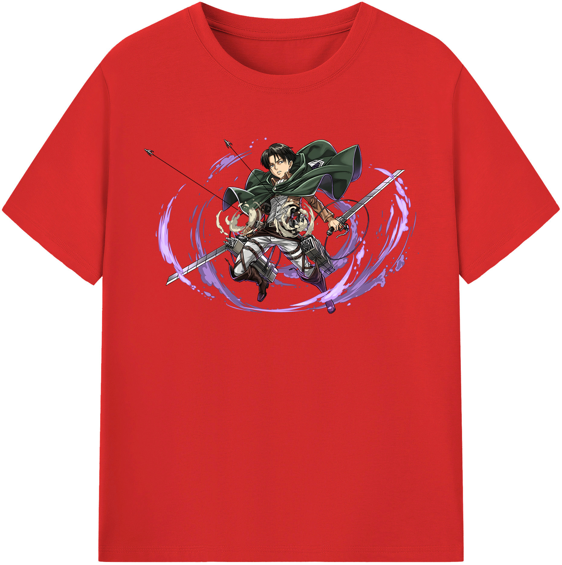 （画像用） 進撃の巨人 リヴァイ·アッカーマン Attack on Titan Levi Ackerman レディースカジュアルプリントTシャツ（綿100％）