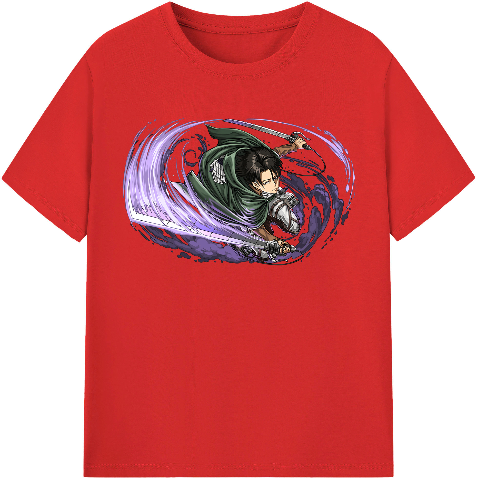（画像用） 進撃の巨人 リヴァイ·アッカーマン Attack on Titan Levi Ackerman レディースカジュアルプリントTシャツ（綿100％）