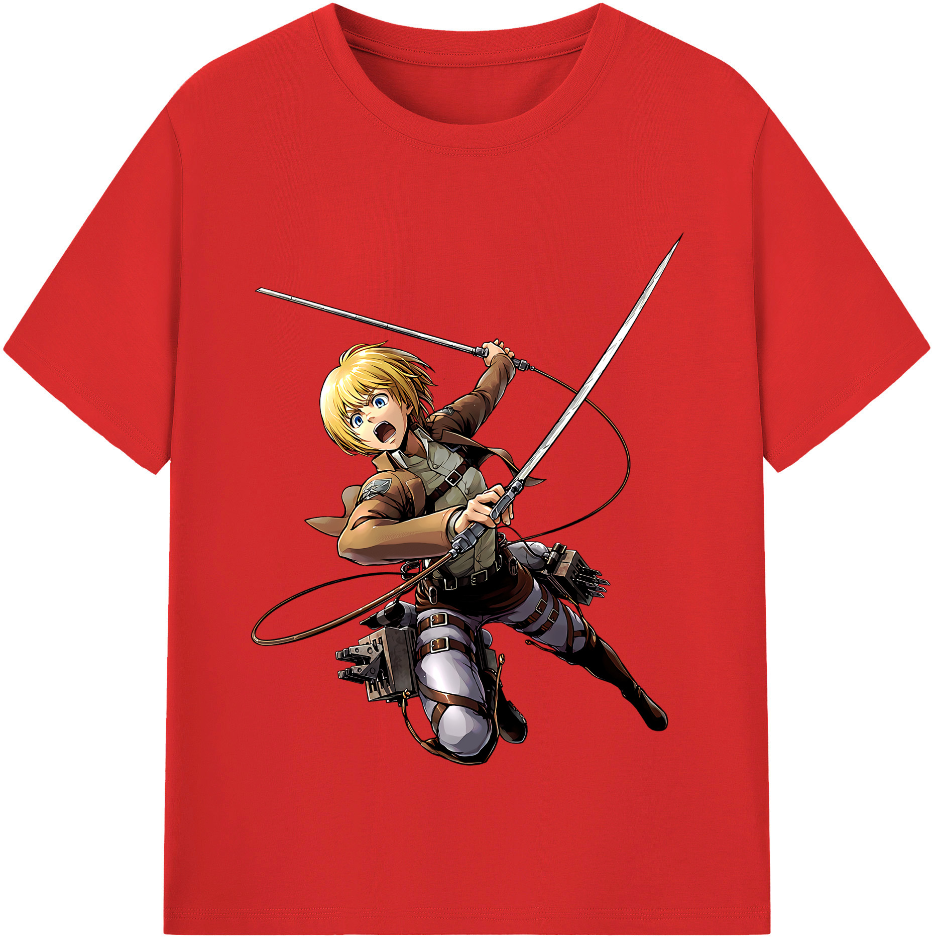 （画像用） 進撃の巨人 アルミン·アルレルト Attack on Titan Armin Arlert レディースカジュアルプリントTシャツ（綿100％）