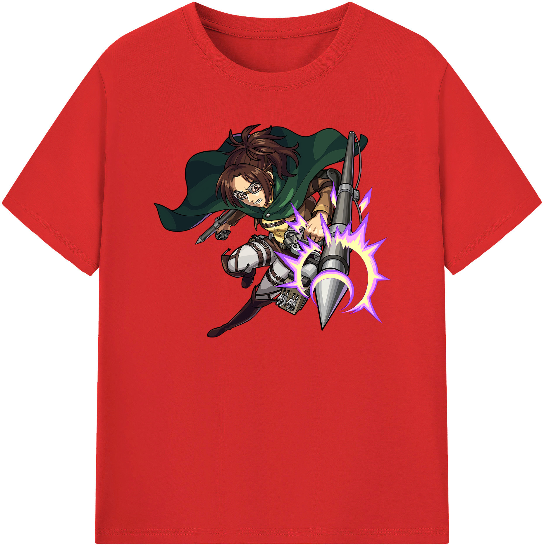 （画像用） 進撃の巨人 ハンジ·ゾエ Attack on Titan Hanji Zoe レディースカジュアルプリントTシャツ（綿100％）