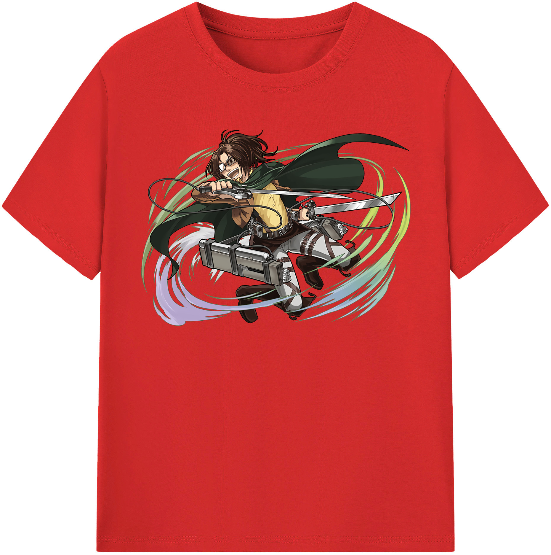 （画像用） 進撃の巨人 ハンジ·ゾエ Attack on Titan Hanji Zoe レディースカジュアルプリントTシャツ（綿100％）