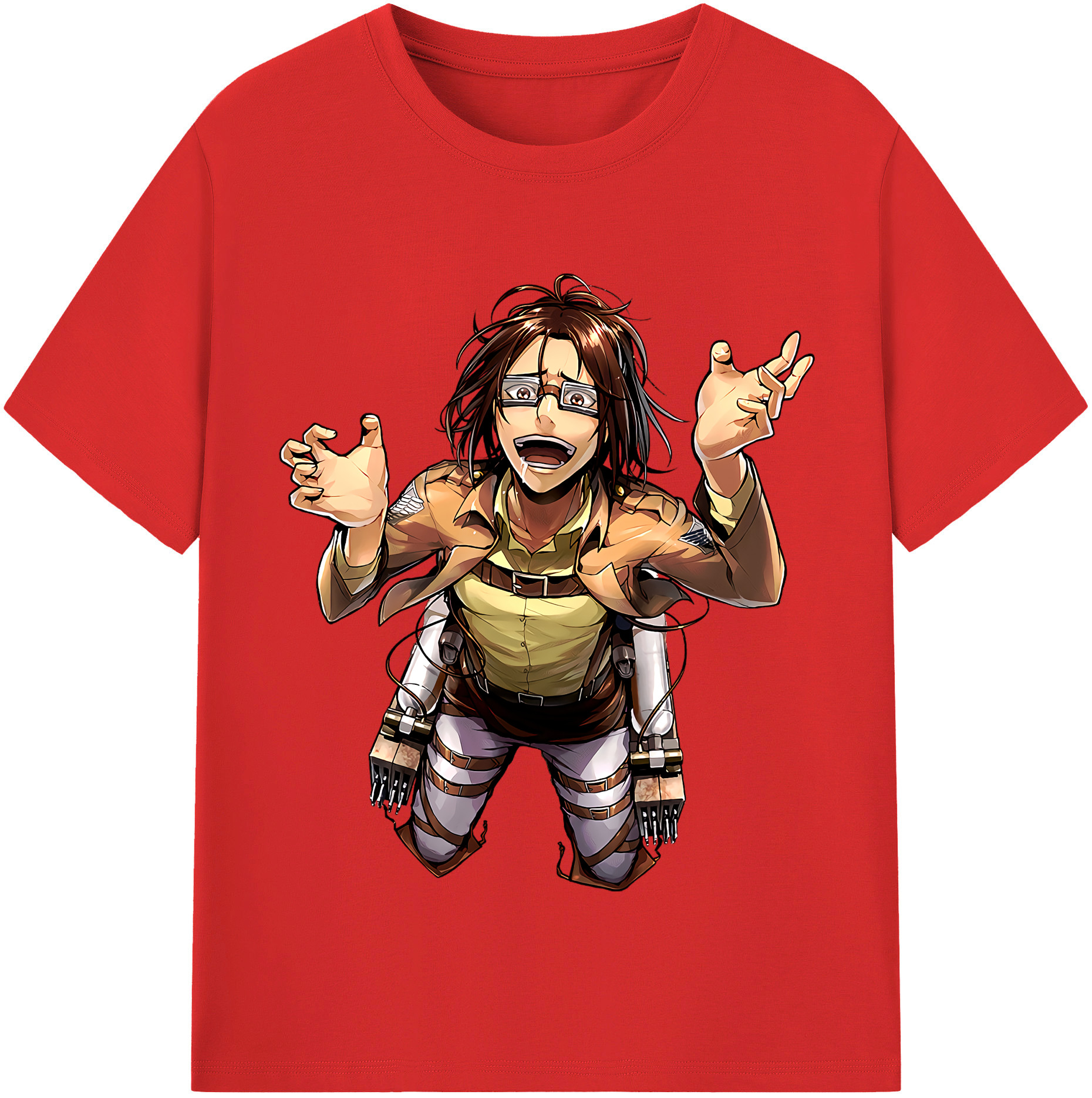 （画像用） 進撃の巨人 ハンジ·ゾエ Attack on Titan Hanji Zoe レディースカジュアルプリントTシャツ（綿100％）