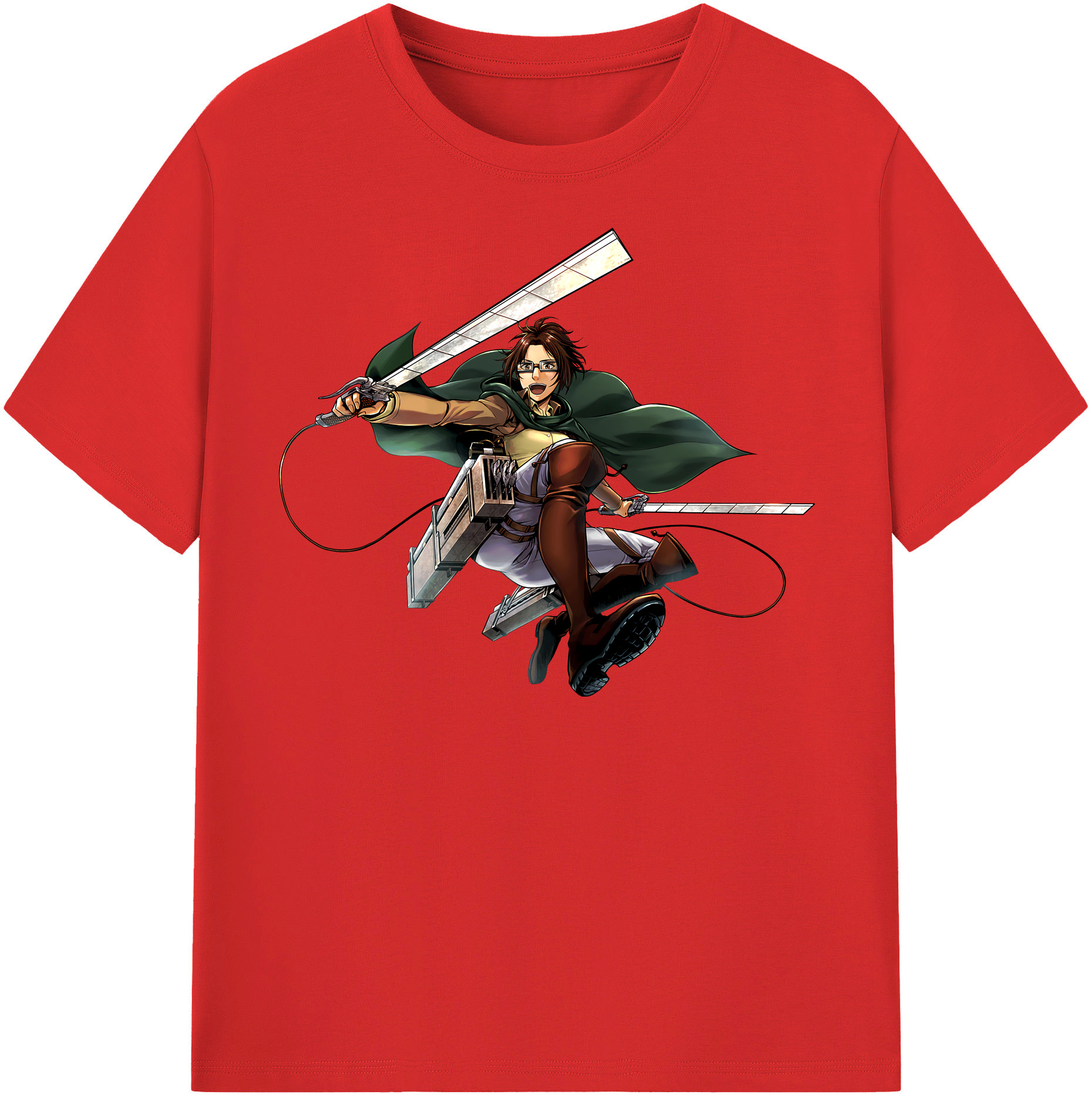 （画像用） 進撃の巨人 ハンジ·ゾエ Attack on Titan Hanji Zoe レディースカジュアルプリントTシャツ（綿100％）
