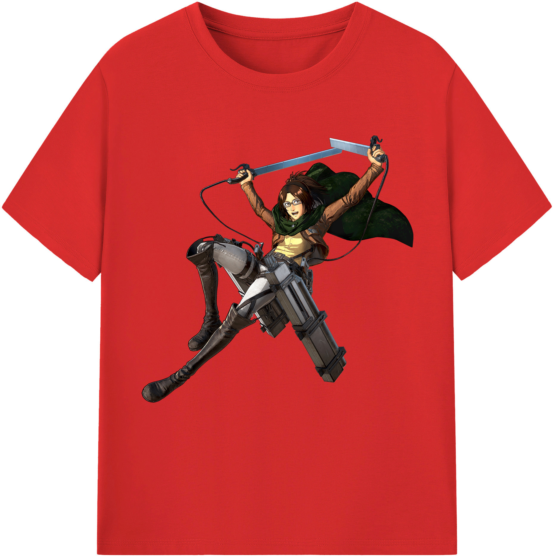 （画像用） 進撃の巨人 ハンジ·ゾエ Attack on Titan Hanji Zoe レディースカジュアルプリントTシャツ（綿100％）