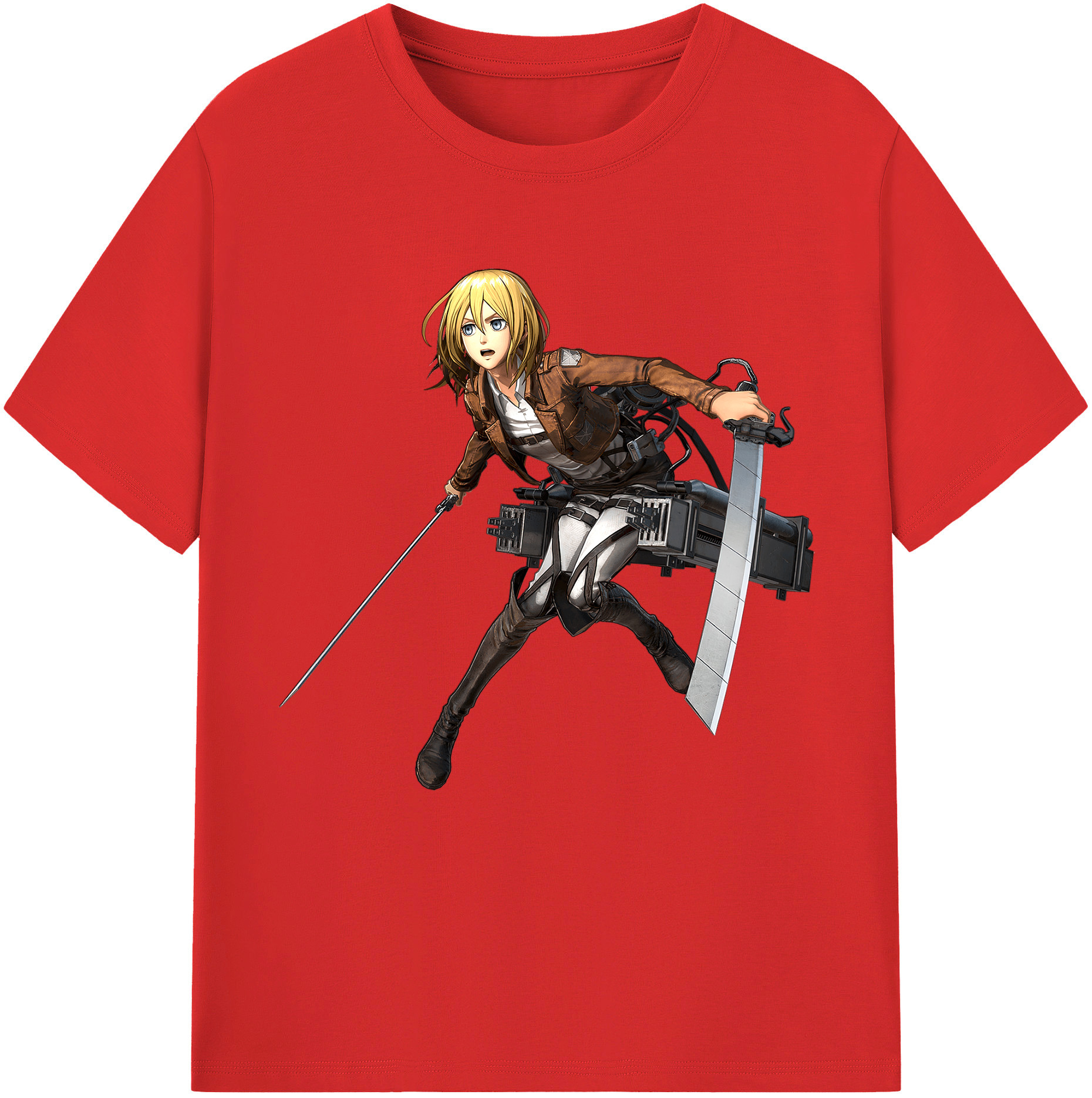 （画像用） 進撃の巨人 クリスタ·レンズ Attack on Titan Christa Lenz レディースカジュアルプリントTシャツ（綿100％）