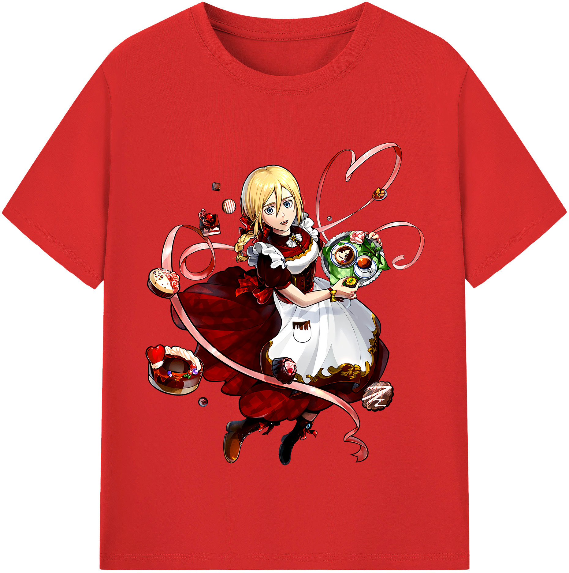 （画像用） 進撃の巨人 クリスタ·レンズ Attack on Titan Christa Lenz レディースカジュアルプリントTシャツ（綿100％）