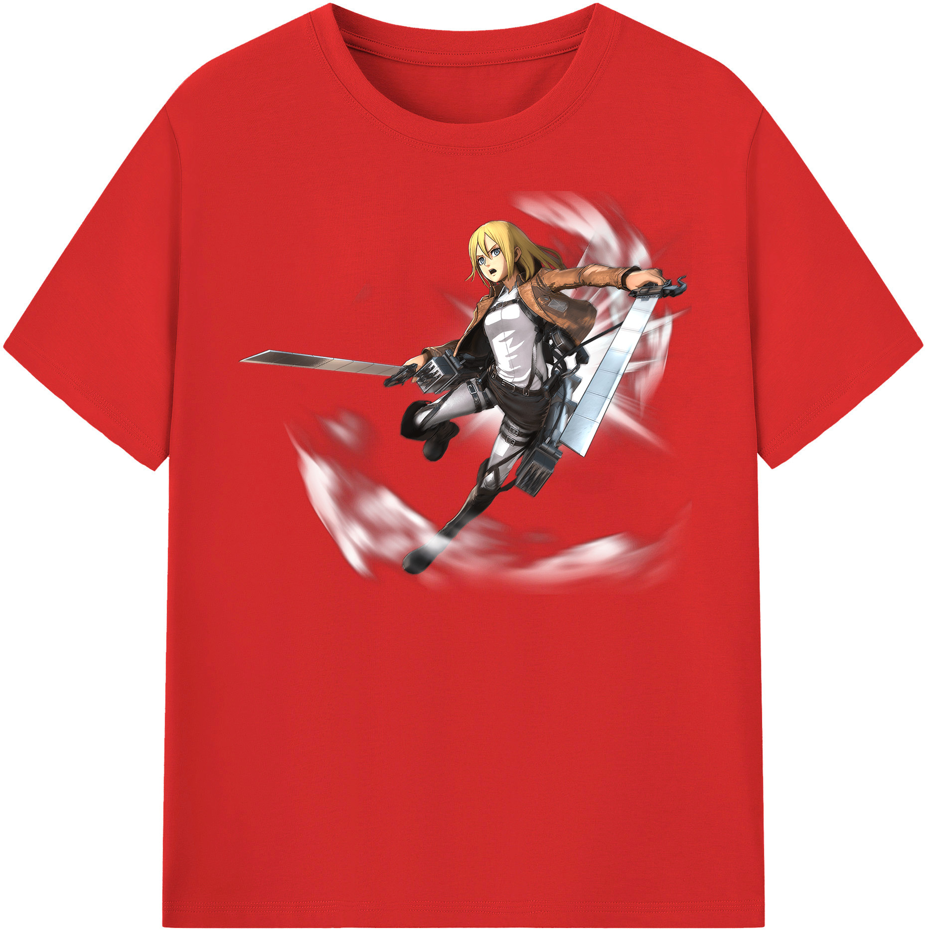 （画像用） 進撃の巨人 クリスタ·レンズ Attack on Titan Christa Lenz レディースカジュアルプリントTシャツ（綿100％）