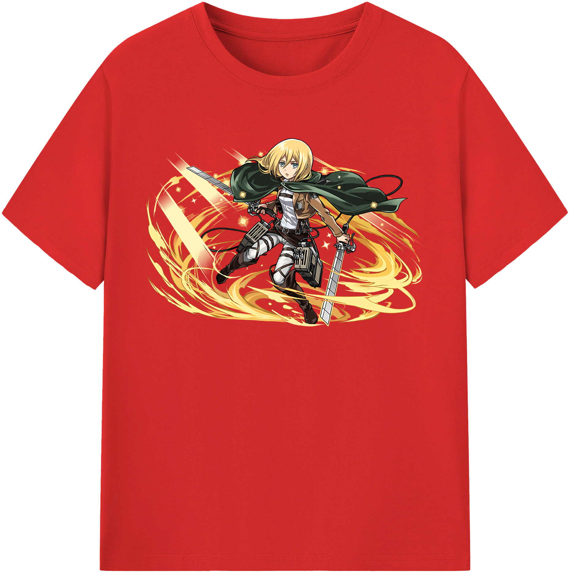 （画像用） 進撃の巨人 クリスタ·レンズ Attack on Titan Christa Lenz レディースカジュアルプリントTシャツ（綿100％）