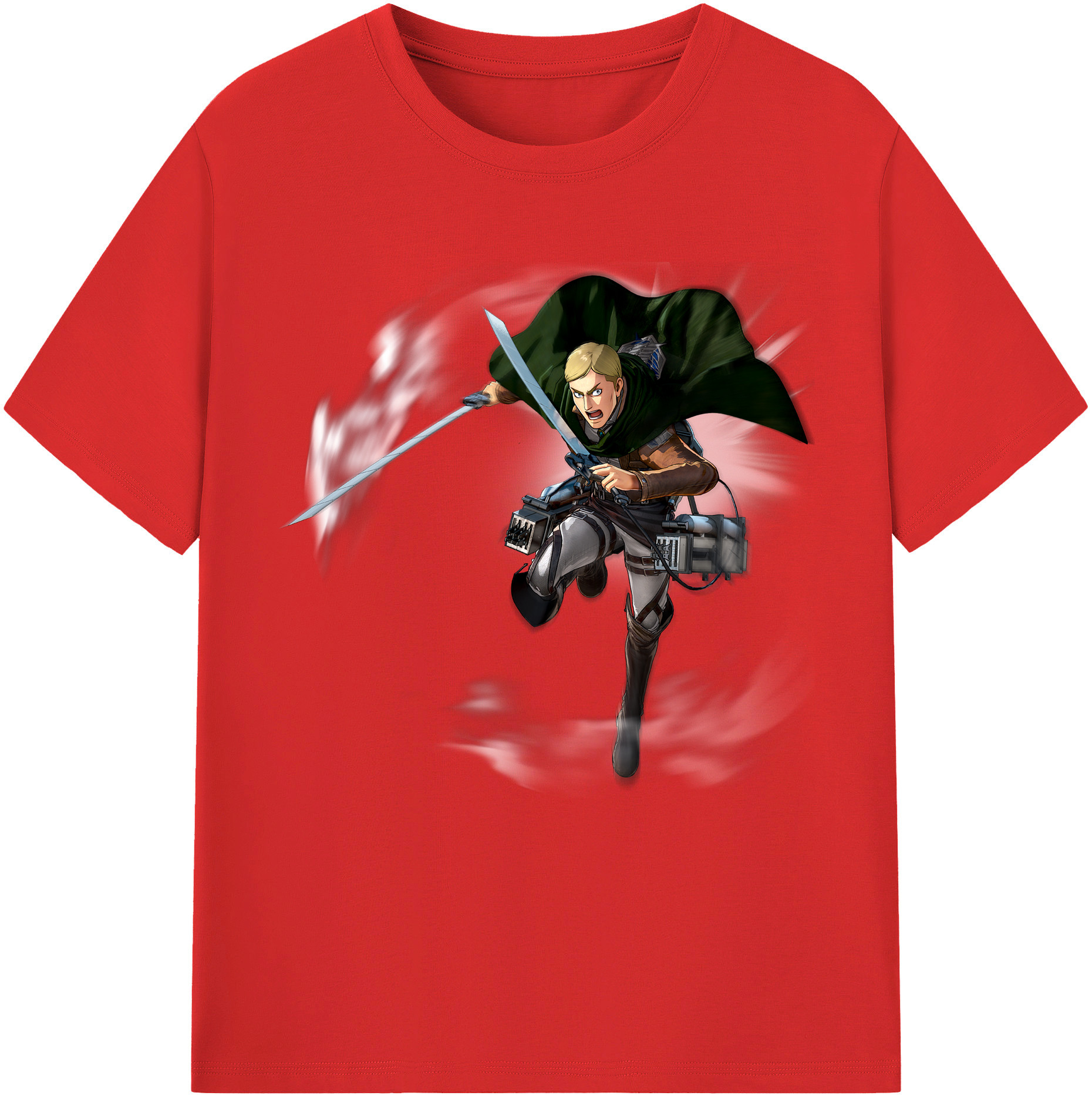 （画像用） 進撃の巨人 エルヴィン・スミス Attack on Titan Erwin Smith レディースカジュアルプリントTシャツ（綿100％）