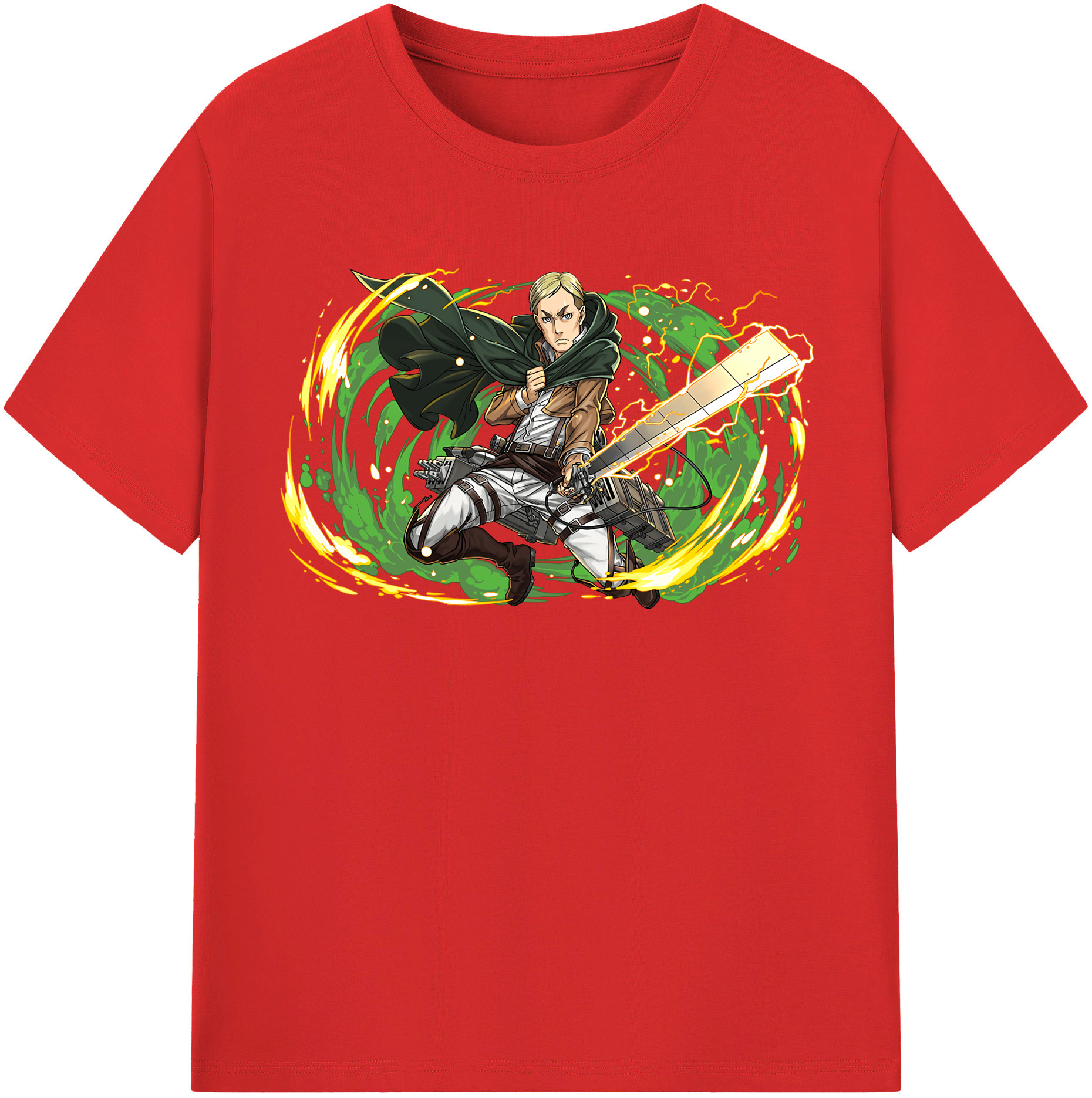 （画像用） 進撃の巨人 エルヴィン・スミス Attack on Titan Erwin Smith レディースカジュアルプリントTシャツ（綿100％）