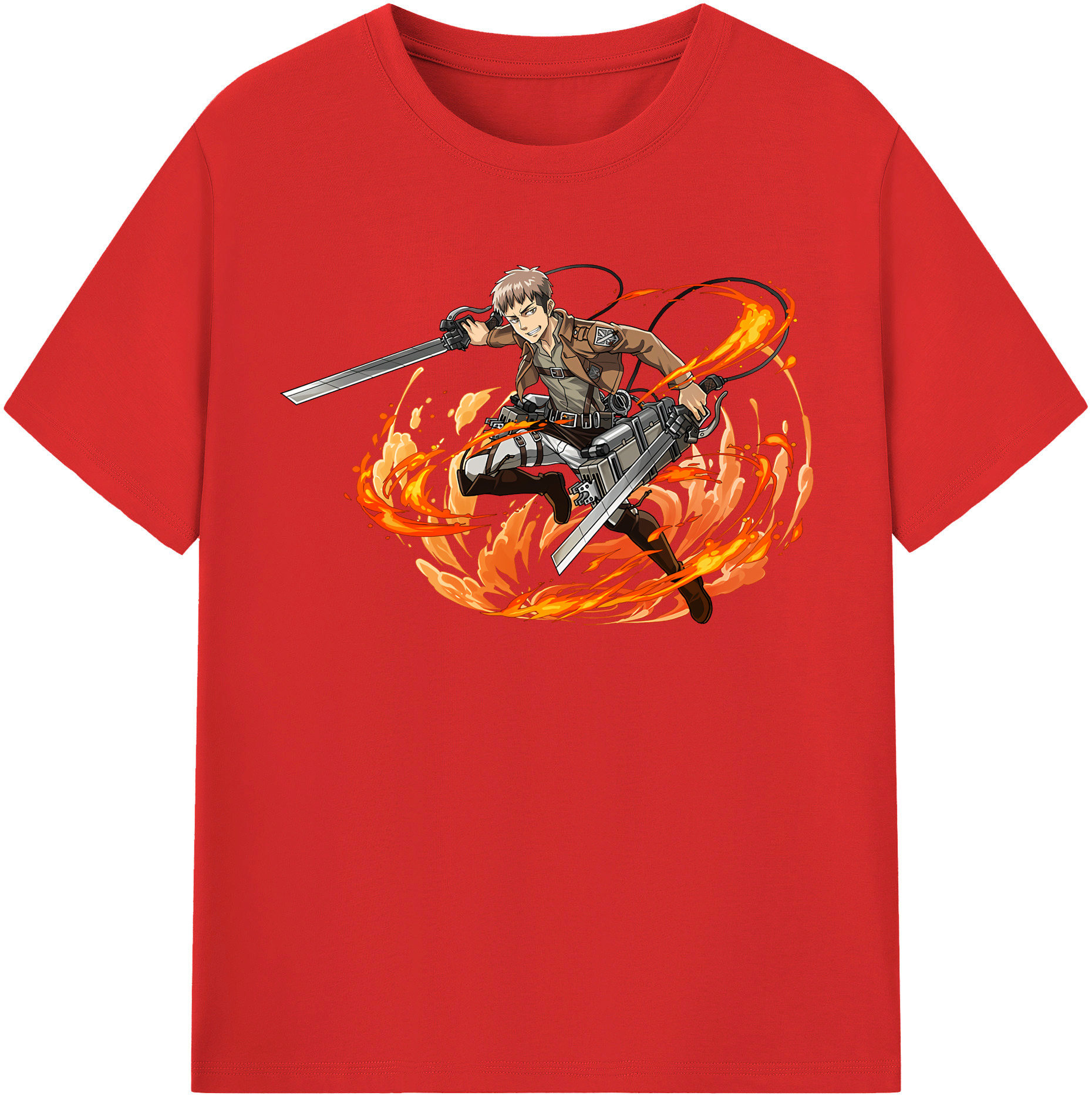 （画像用） 進撃の巨人 ジャン・キルシュタイン Attack on Titan Jean Kirstein レディースカジュアルプリントTシャツ（綿100％）