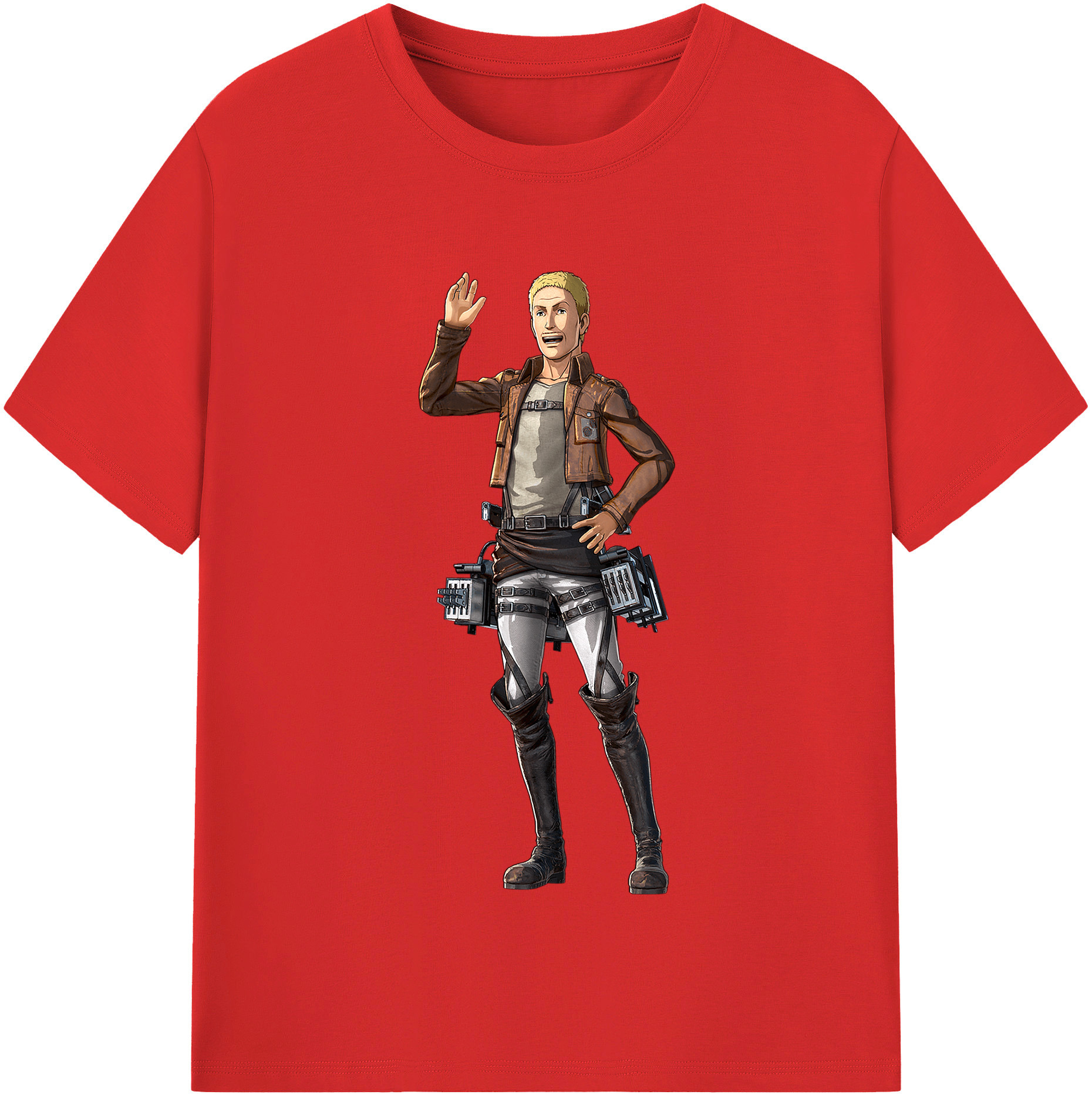 （画像用） 進撃の巨人 ハンネス Attack on Titan Hannes レディースカジュアルプリントTシャツ（綿100％）