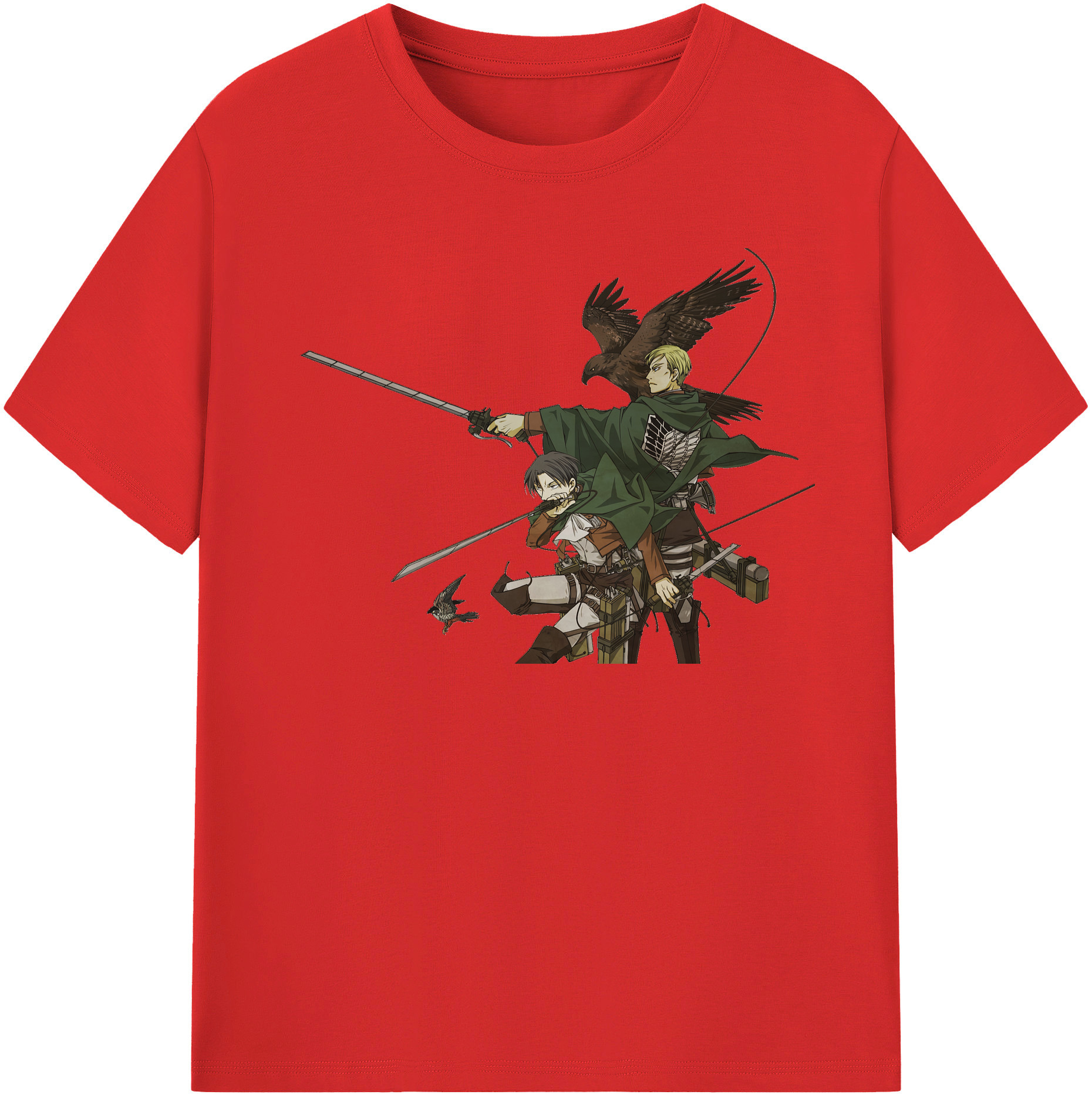 （画像用） 進撃の巨人 Attack on Titan レディースカジュアルプリントTシャツ（綿100％）
