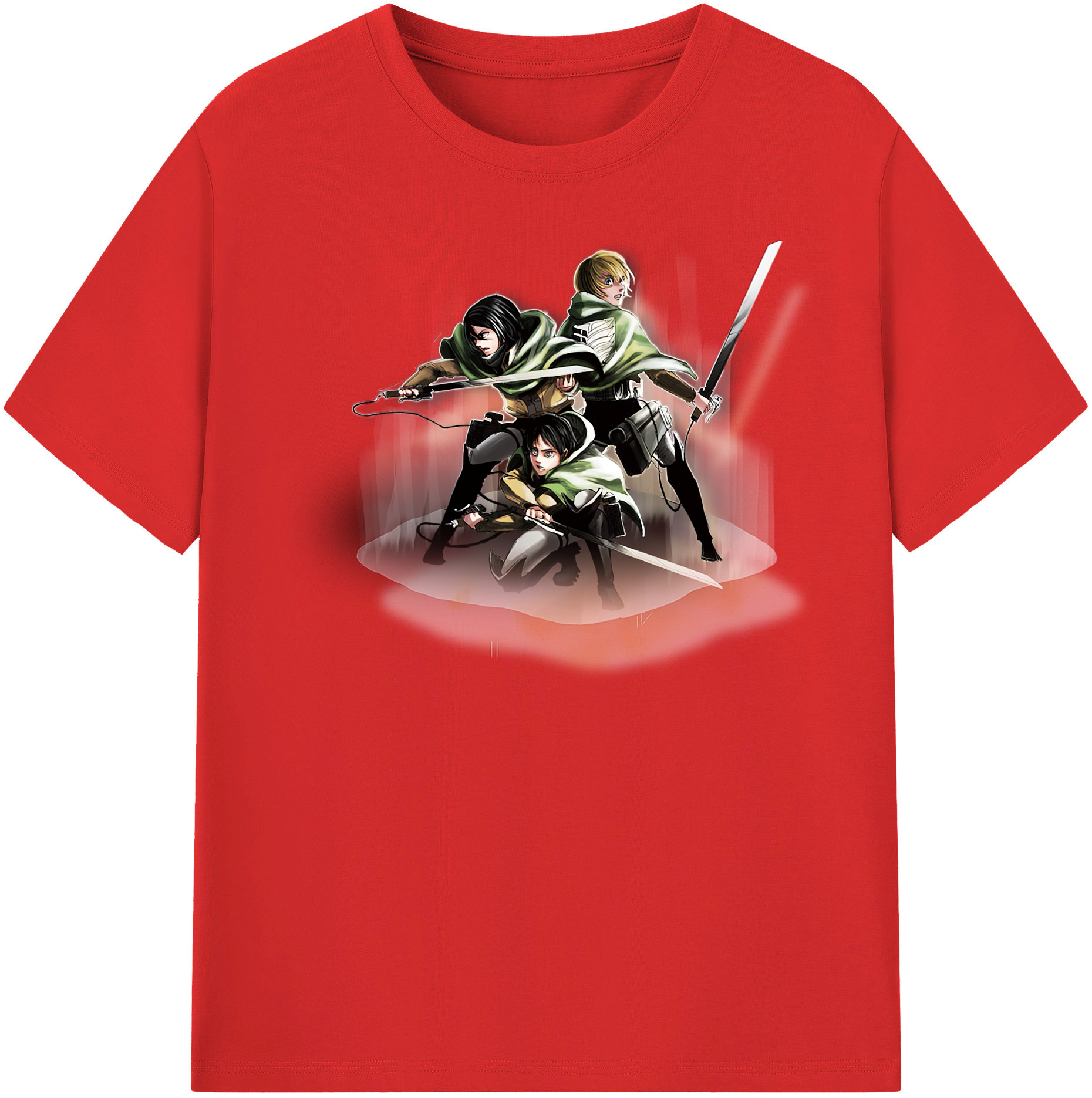 （画像用） 進撃の巨人 Attack on Titan レディースカジュアルプリントTシャツ（綿100％）