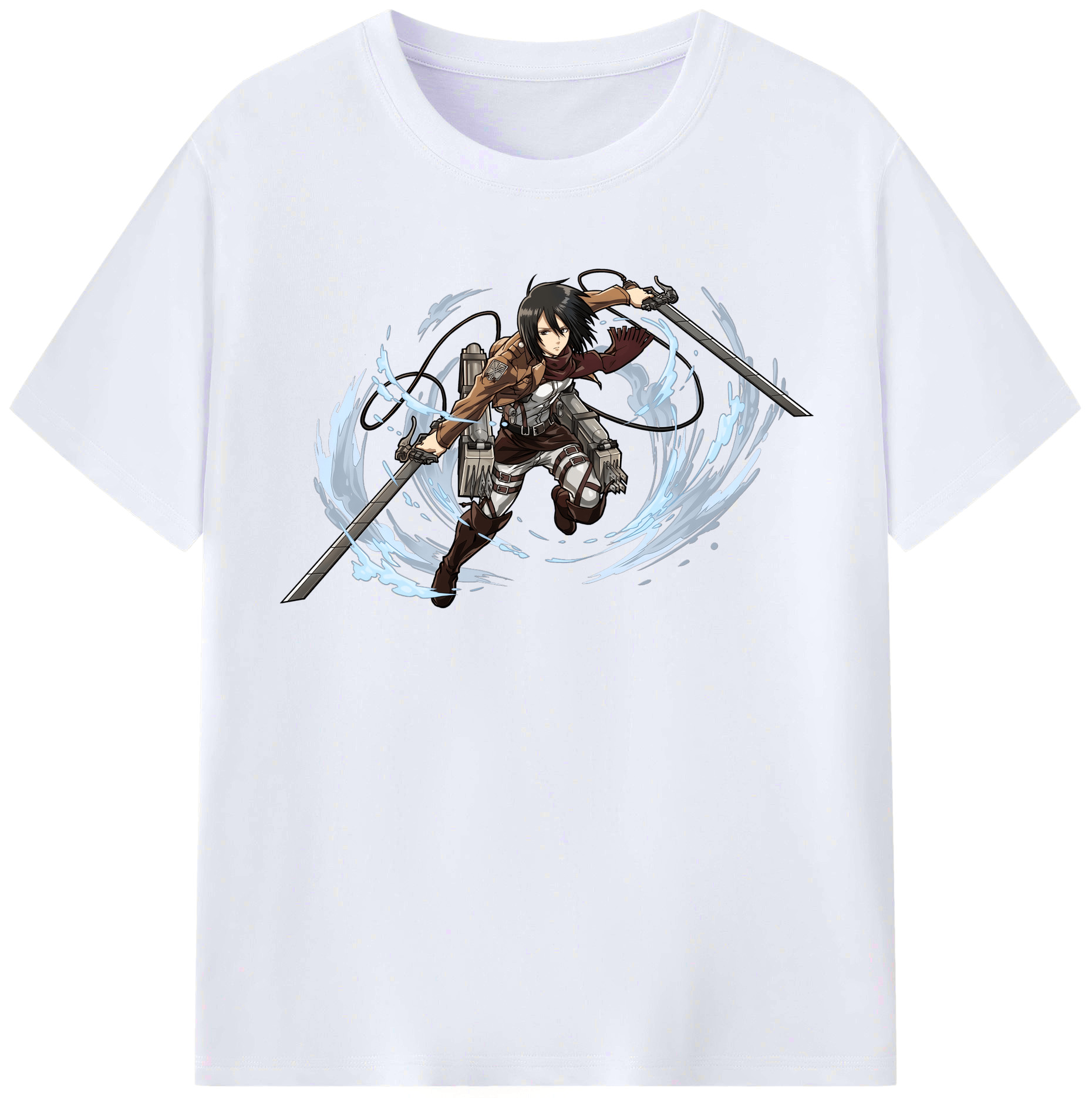 （画像用） 進撃の巨人 ミカサ·アッカーマン Attack on Titan Mikasa Ackerman レディースカジュアルプリントTシャツ（綿100％）
