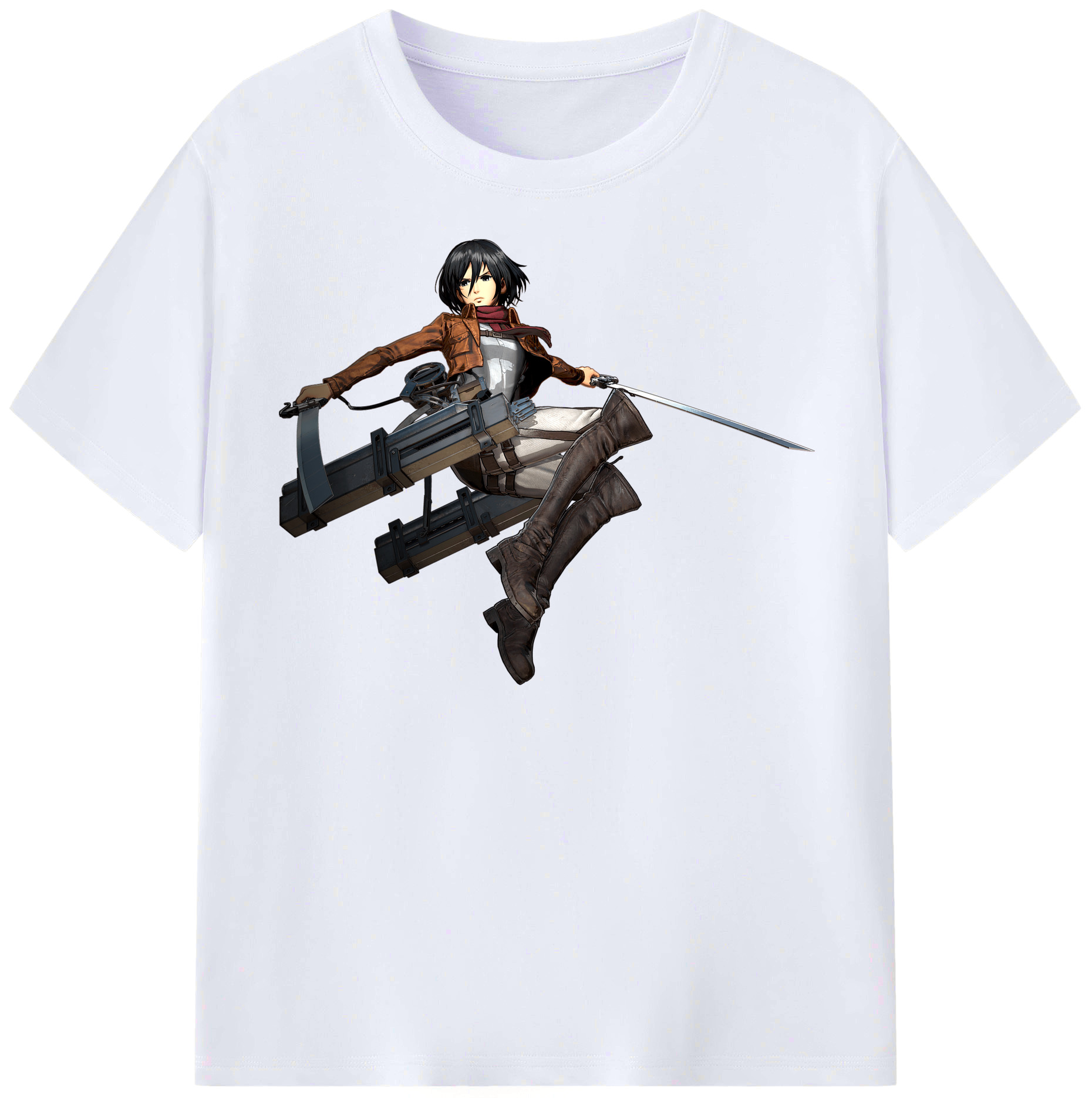 （画像用） 進撃の巨人 ミカサ·アッカーマン Attack on Titan Mikasa Ackerman レディースカジュアルプリントTシャツ（綿100％）