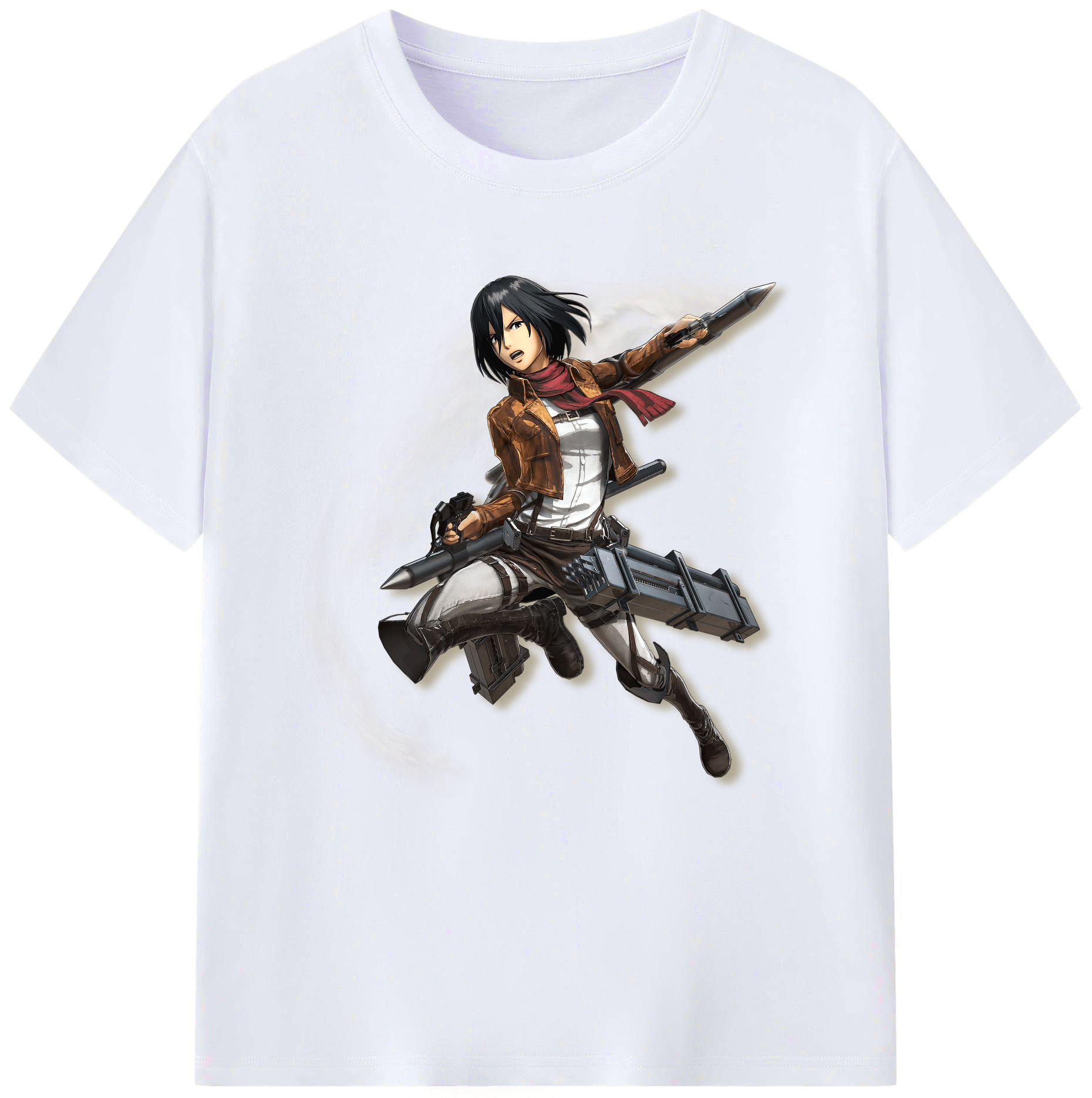 （画像用） 進撃の巨人 ミカサ·アッカーマン Attack on Titan Mikasa Ackerman レディースカジュアルプリントTシャツ（綿100％）