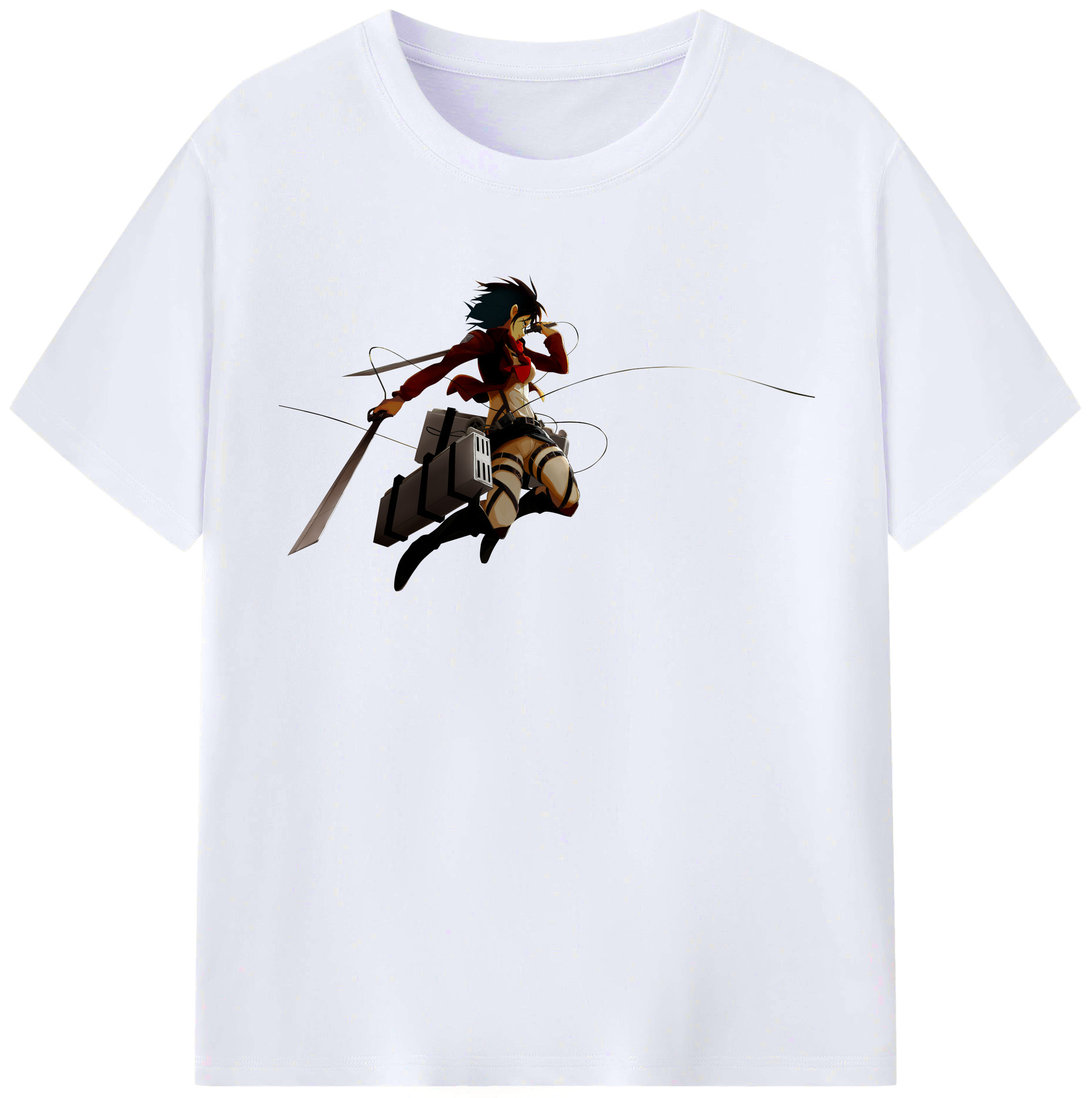 （画像用） 進撃の巨人 ミカサ·アッカーマン Attack on Titan Mikasa Ackerman レディースカジュアルプリントTシャツ（綿100％）