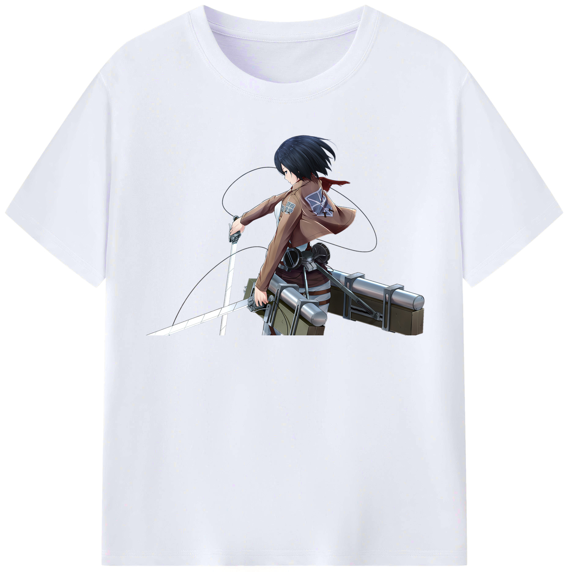 （画像用） 進撃の巨人 ミカサ·アッカーマン Attack on Titan Mikasa Ackerman レディースカジュアルプリントTシャツ（綿100％）