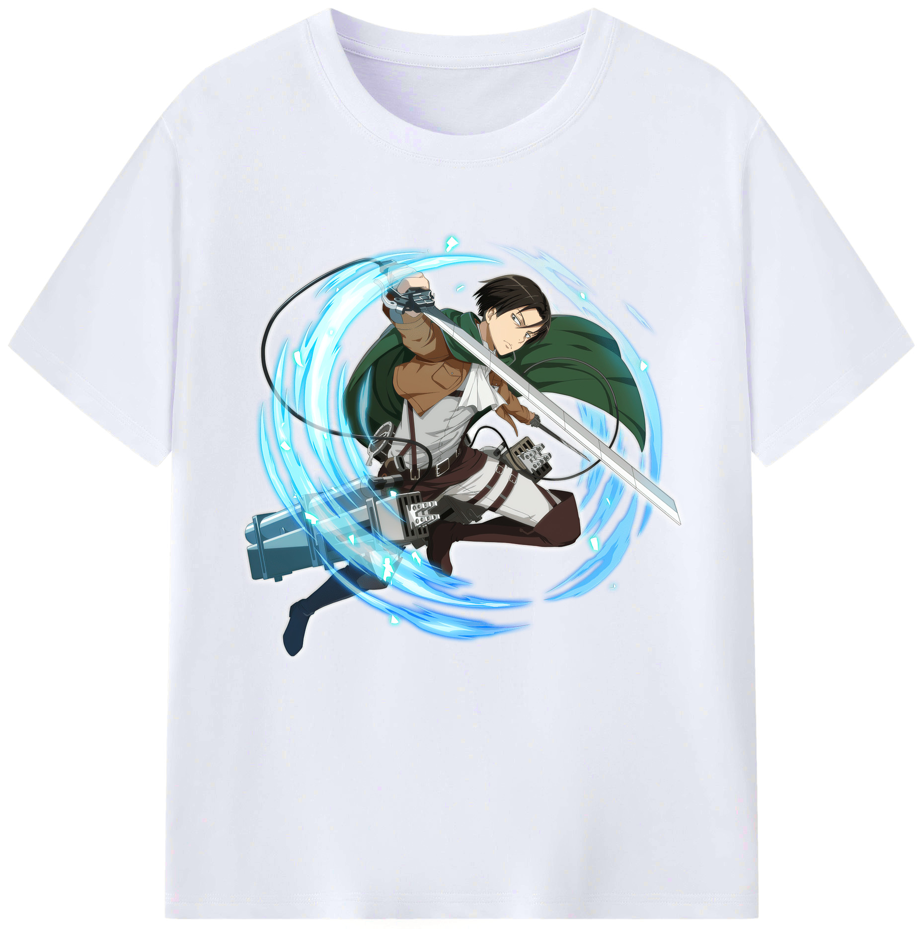 （画像用） 進撃の巨人 リヴァイ·アッカーマン Attack on Titan Levi Ackerman レディースカジュアルプリントTシャツ（綿100％）