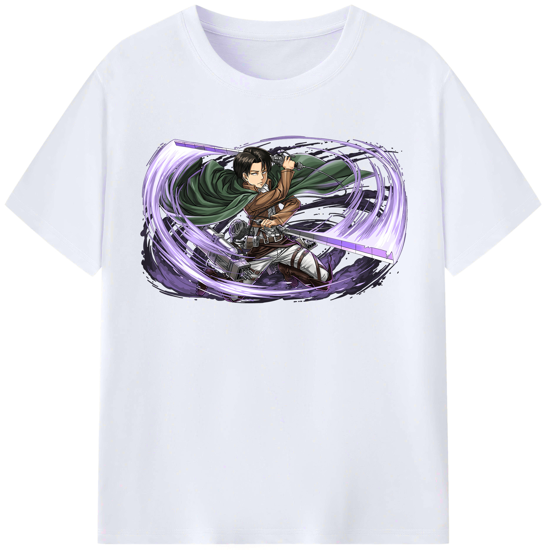 （画像用） 進撃の巨人 リヴァイ·アッカーマン Attack on Titan Levi Ackerman レディースカジュアルプリントTシャツ（綿100％）