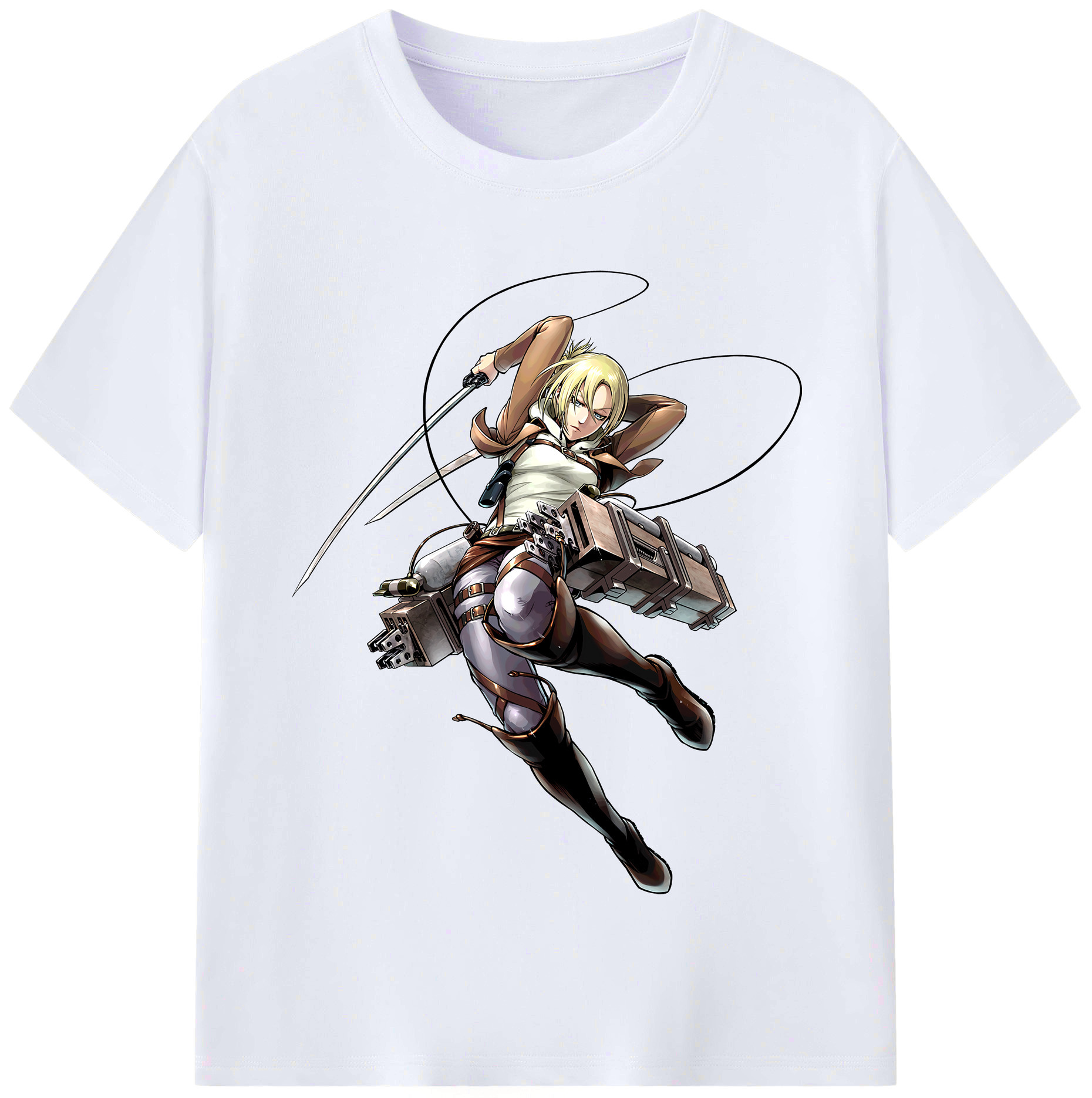 （画像用） 進撃の巨人 アニ・レオンハート Attack on Titan Annie Leonhart レディースカジュアルプリントTシャツ（綿100％）