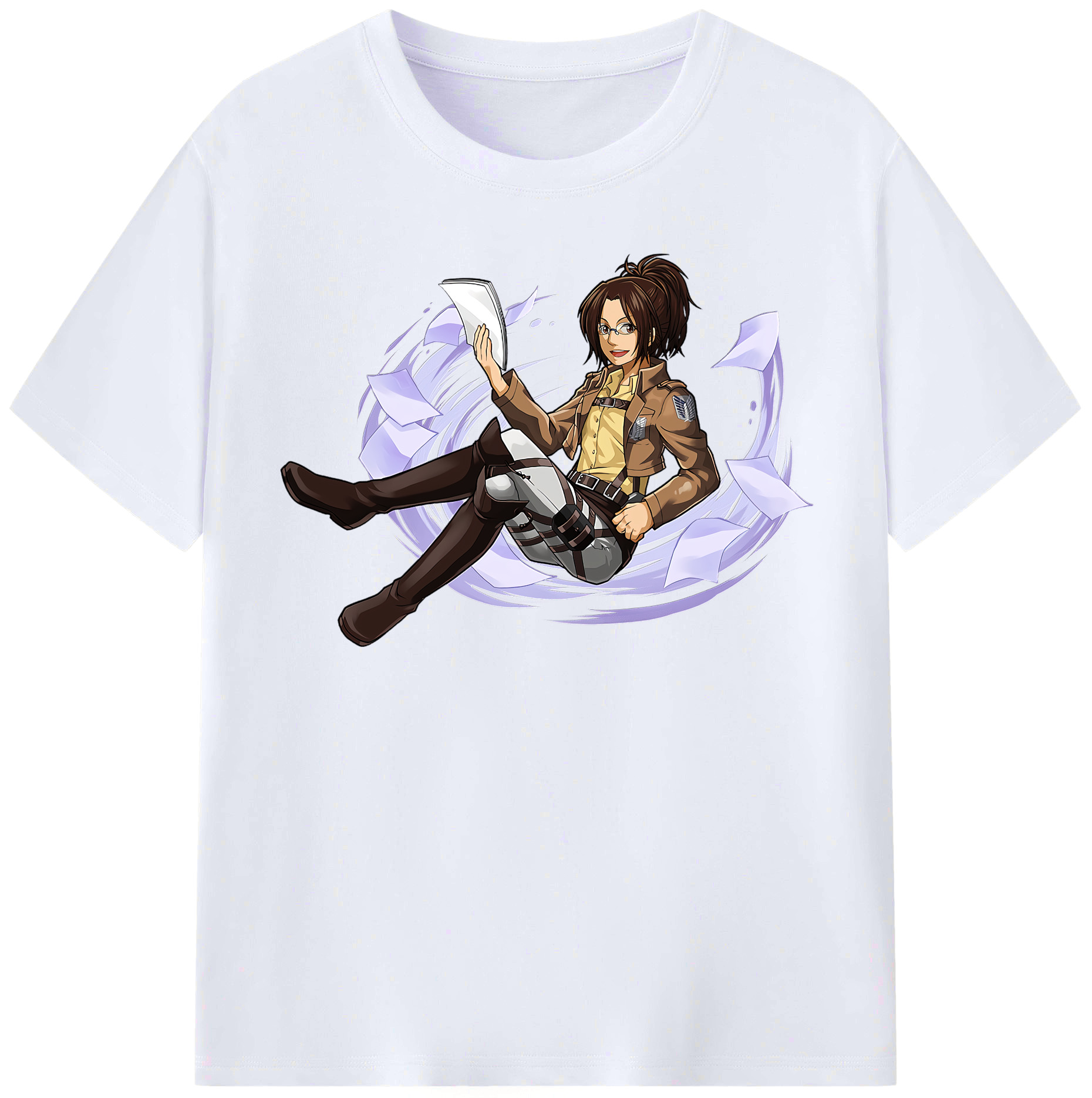 （画像用） 進撃の巨人 ハンジ·ゾエ Attack on Titan Hanji Zoe レディースカジュアルプリントTシャツ（綿100％）