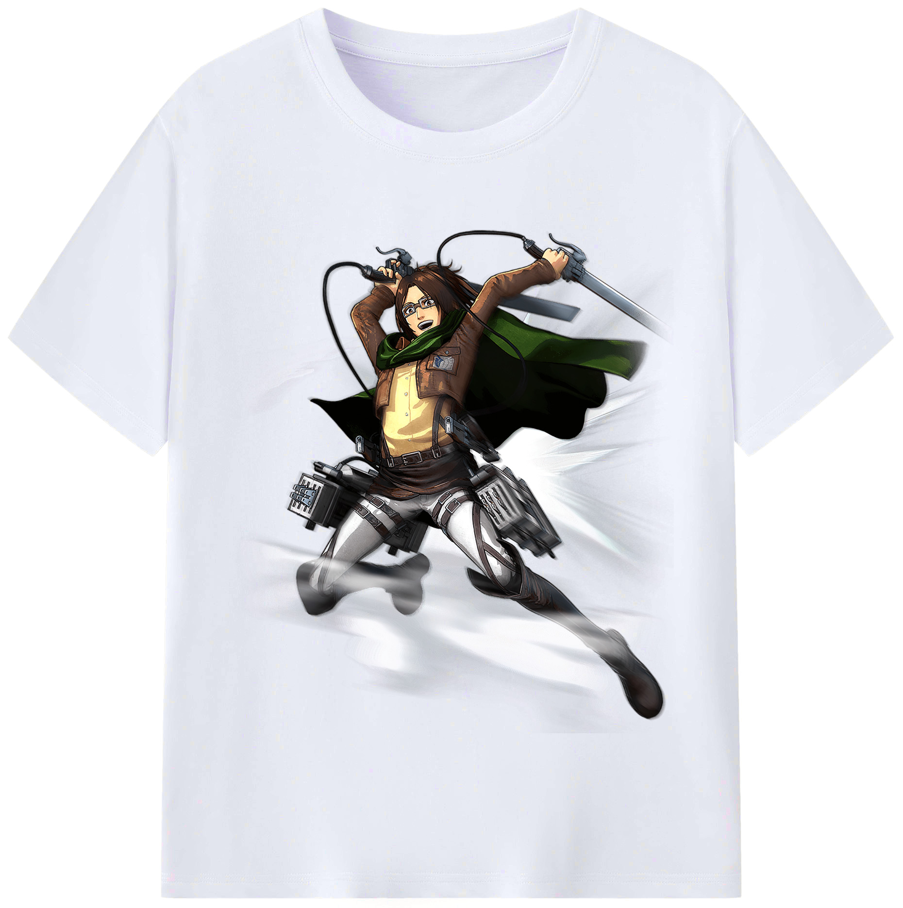 （画像用） 進撃の巨人 ハンジ·ゾエ Attack on Titan Hanji Zoe レディースカジュアルプリントTシャツ（綿100％）